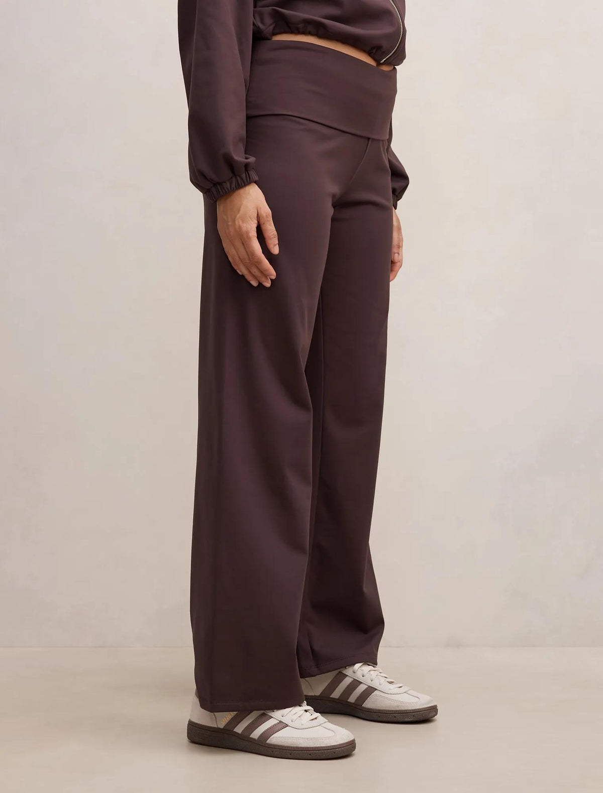 Wren Fold Waist Wide Leg Pant Chocolate Freckle