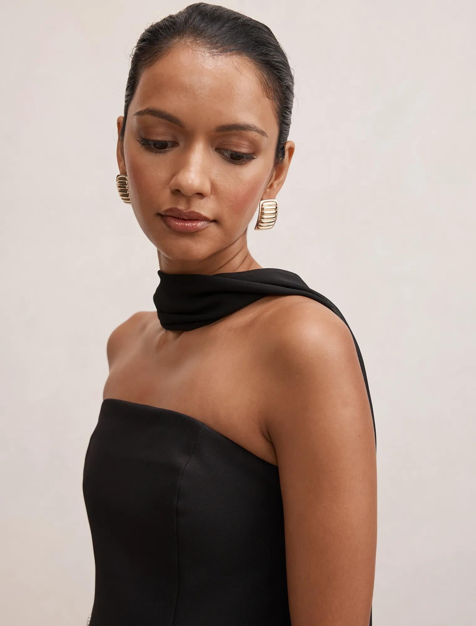 Laney Petite Corset Maxi Dress Black