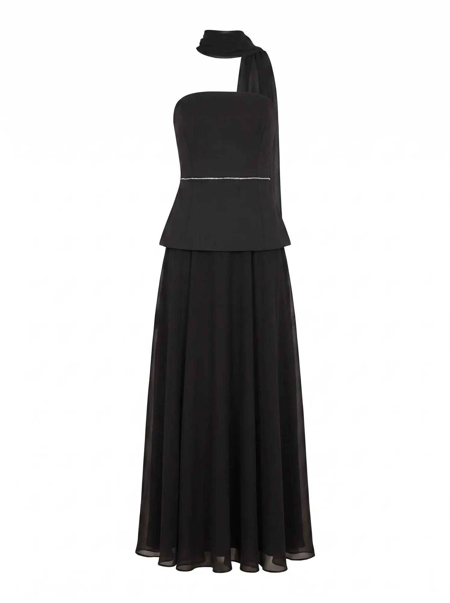 Laney Petite Corset Maxi Dress Black_mannequin