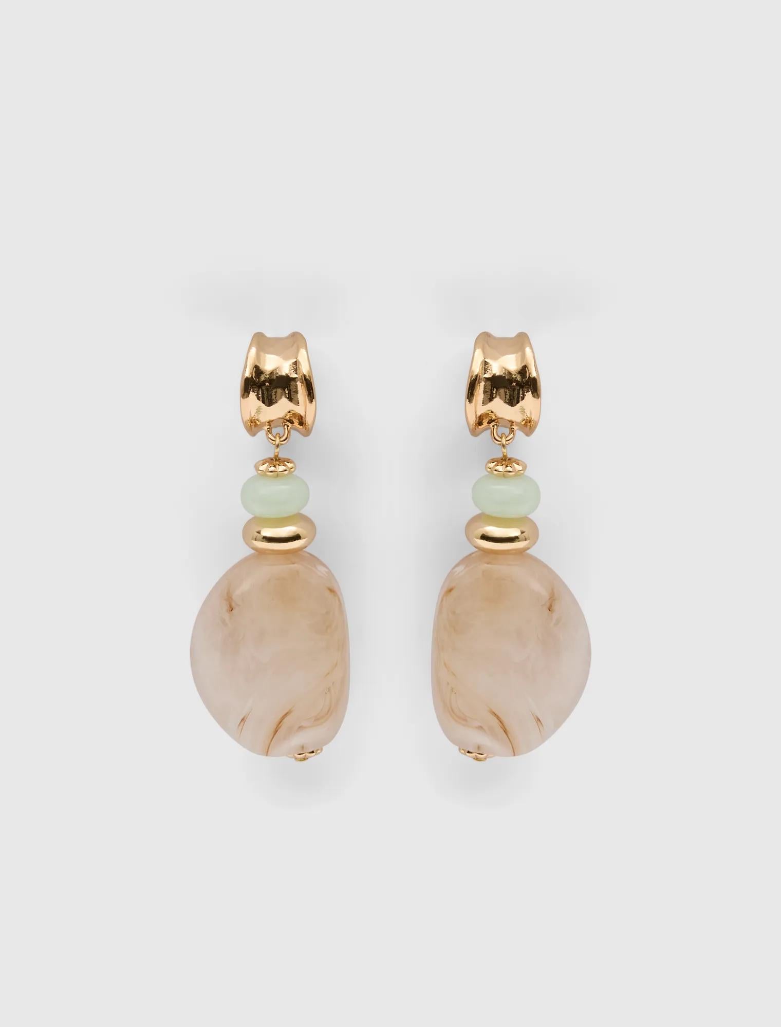 Signature Brianna Bead Earring Blue/Ivory_mannequin