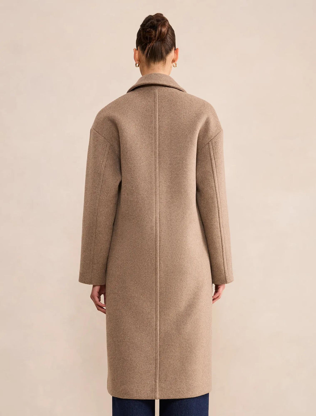 Lila Oversize Slouch Coat Mushroom Neutral