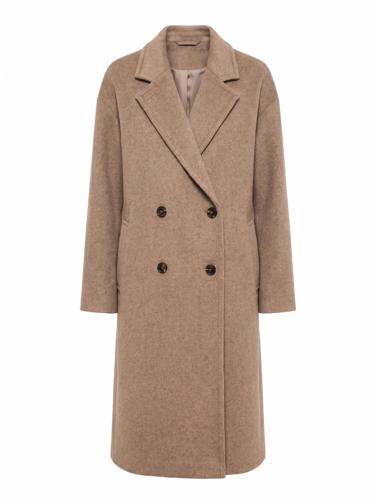 Lila Oversize Slouch Coat Mushroom Neutral