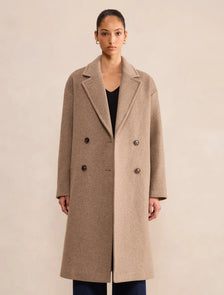 Lila Oversize Slouch Coat Mushroom Neutral