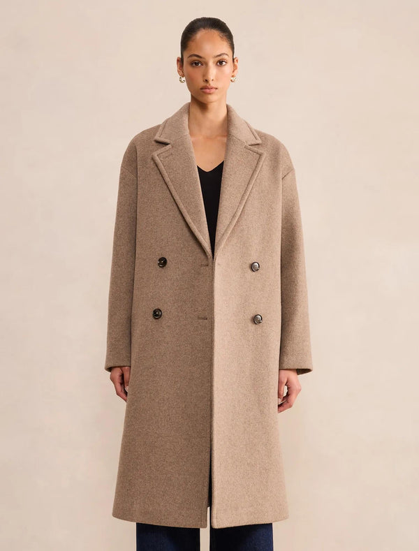 Lila Oversize Slouch Coat Mushroom Neutral