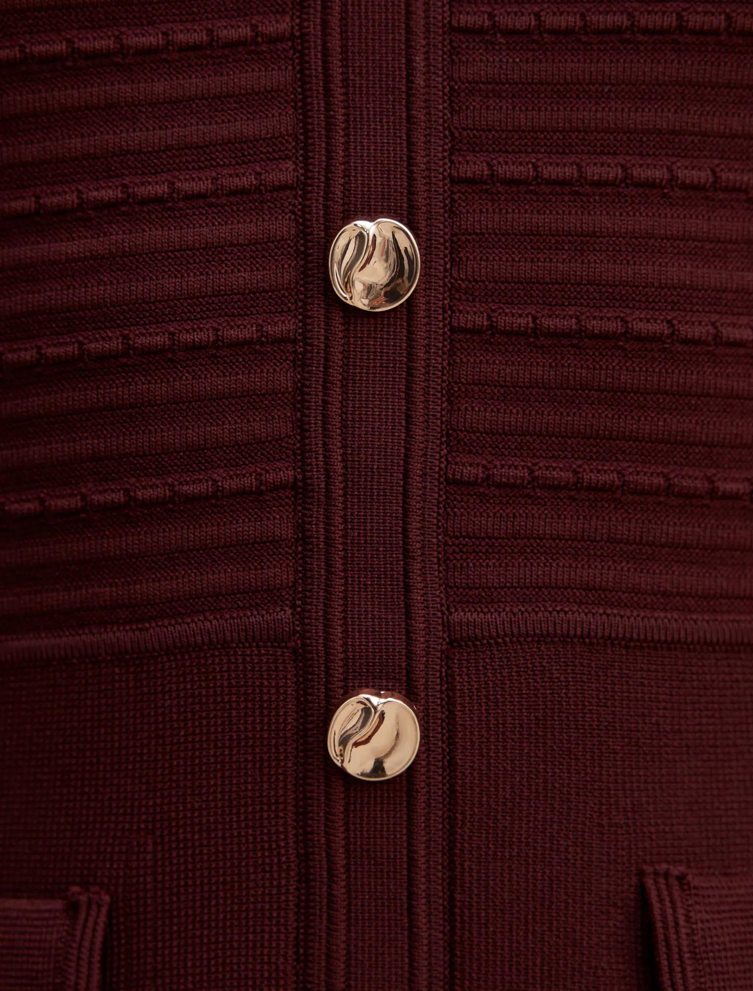 Anika Stitch Interest Knit Mini Dress Berry Red