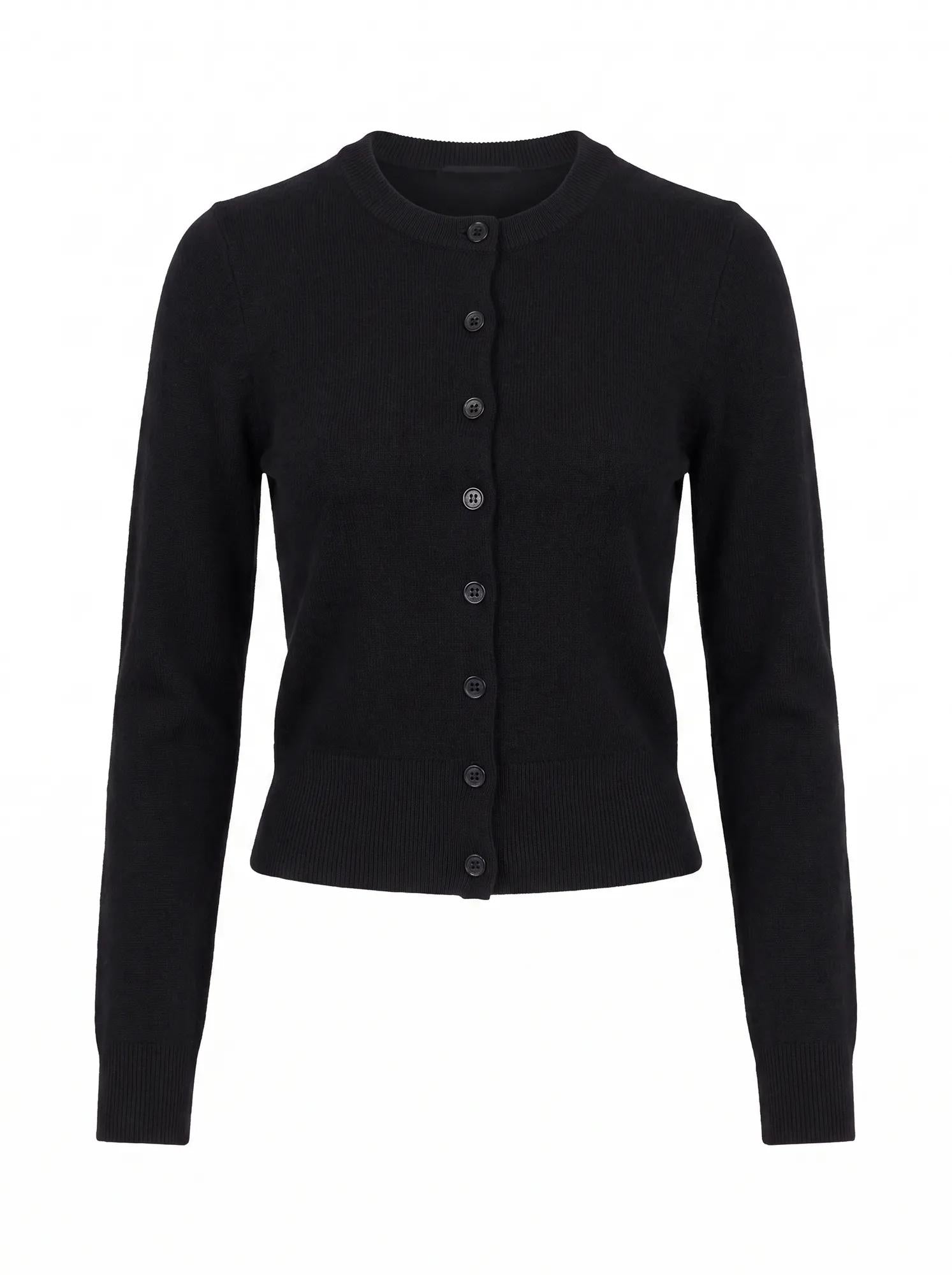 Haisley Merino Blend Knit Cardigan Black