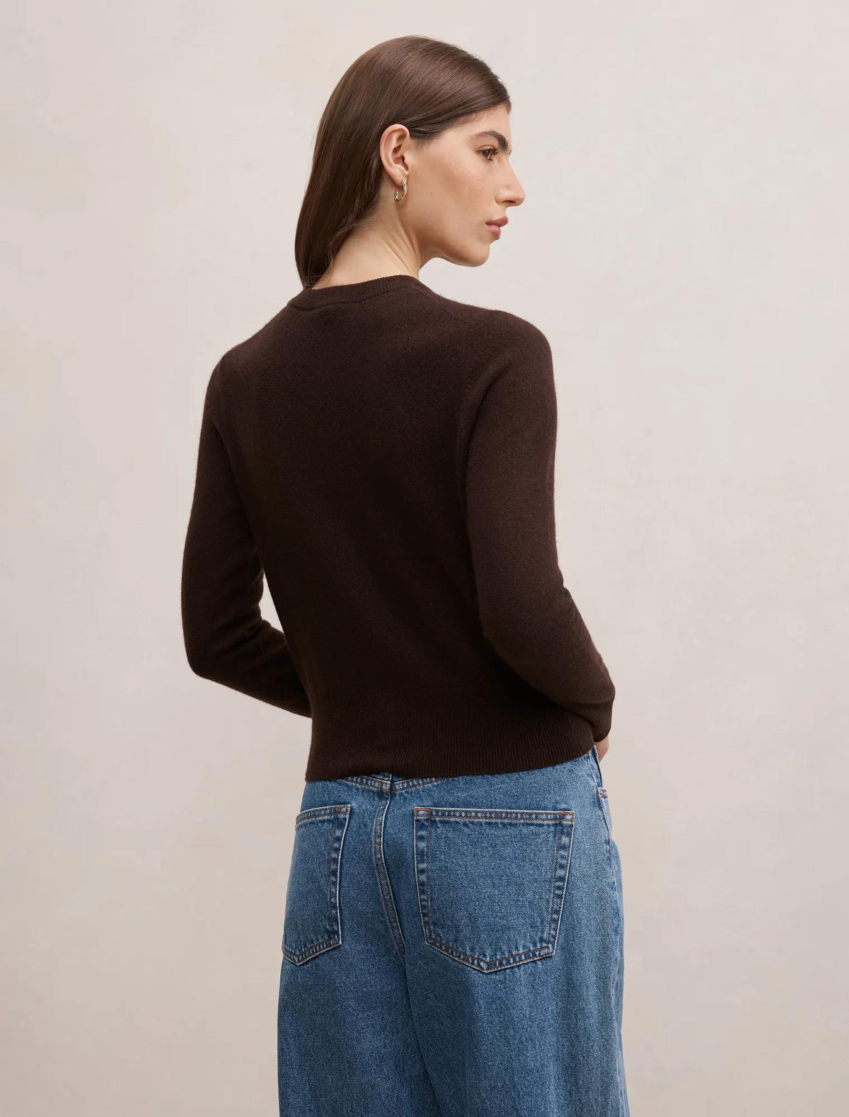 Haisley Merino Blend Knit Cardigan Chocolate