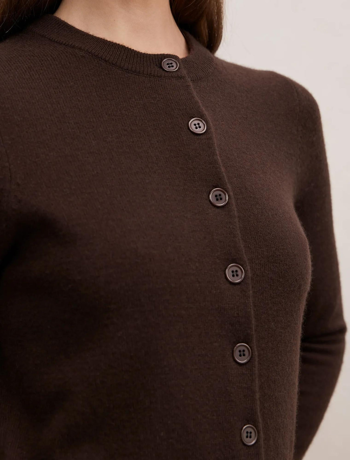 Haisley Merino Blend Knit Cardigan Chocolate