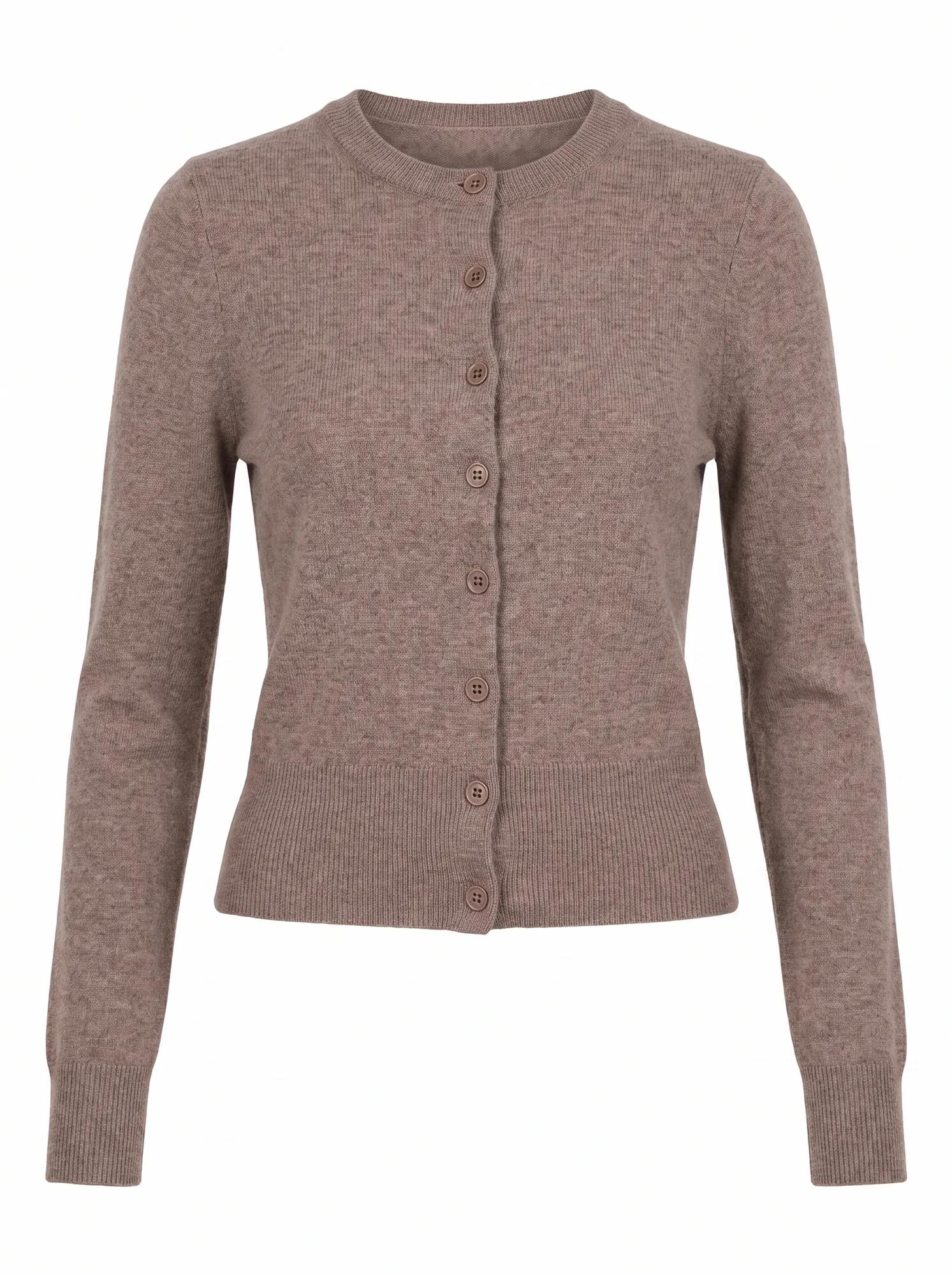 Haisley Merino Blend Knit Cardigan Mocha Brown