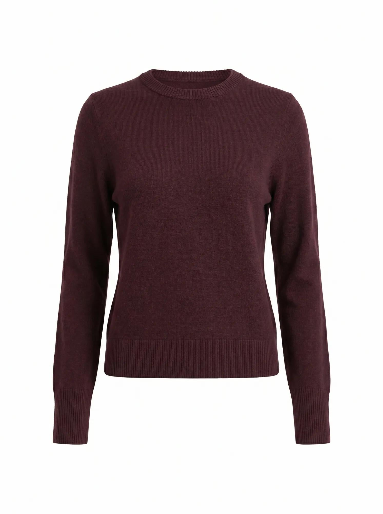 Kiara Merino Blend Sweater Plum Wine_mannequin