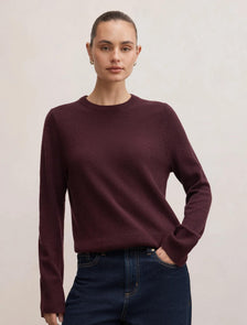 Kiara Merino Blend Sweater Plum Wine