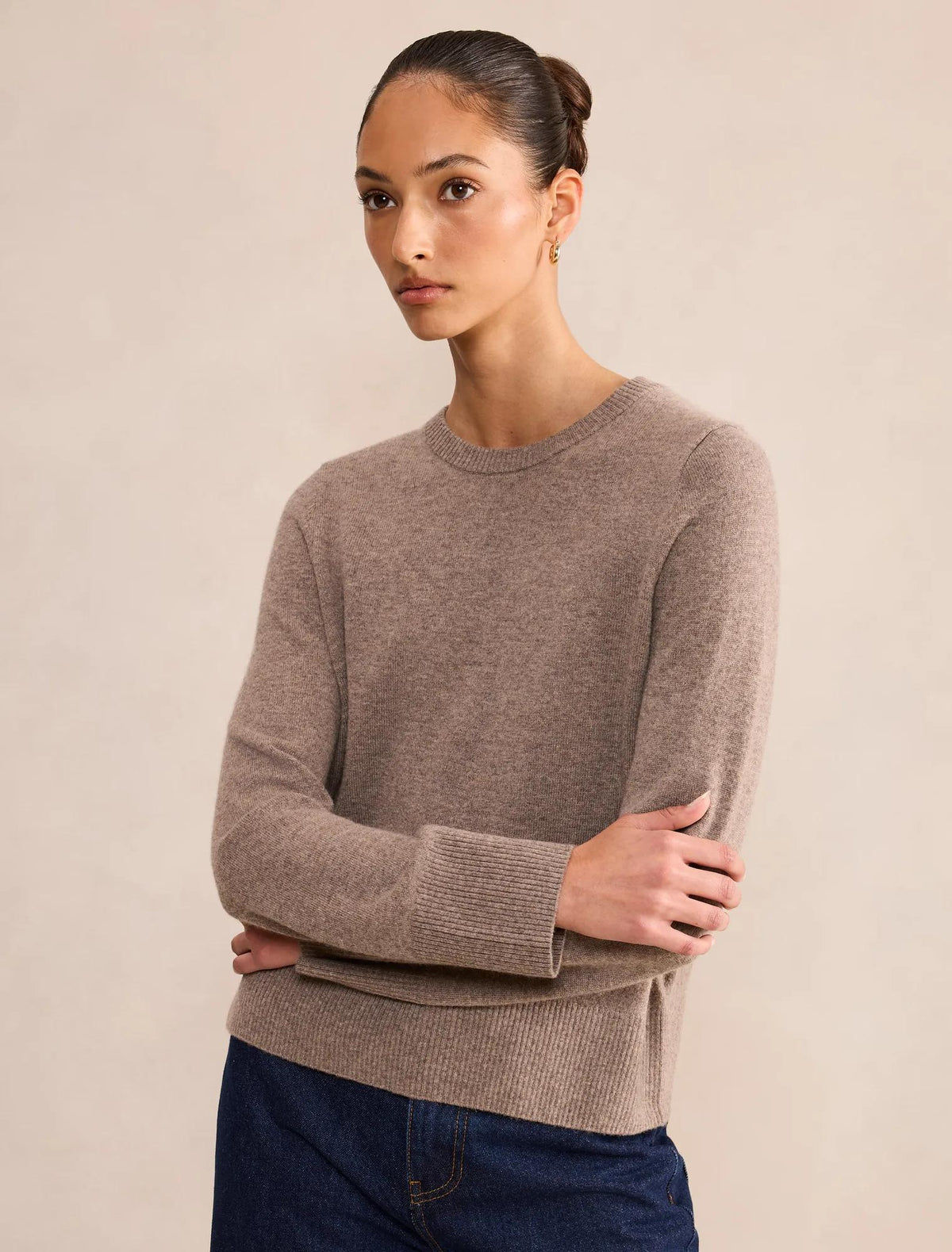 Kiara Merino Blend Sweater Mocha Brown