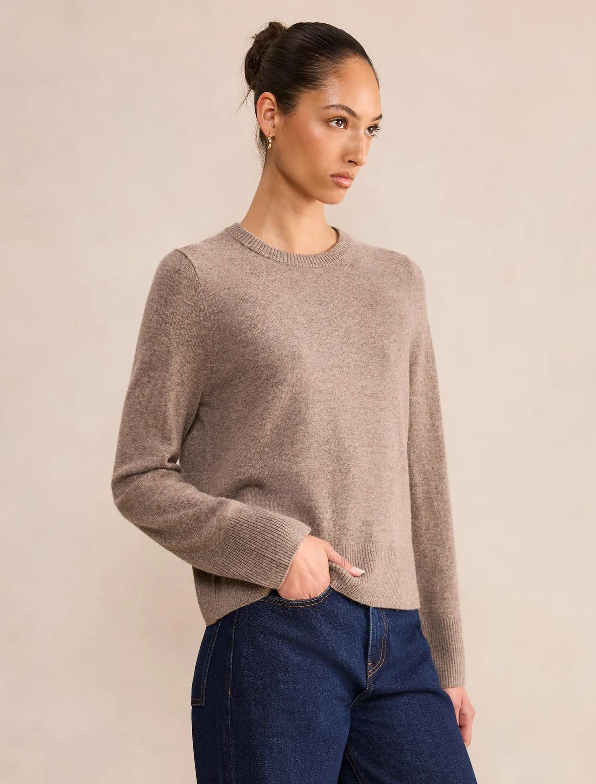 Kiara Merino Blend Sweater Mocha Brown
