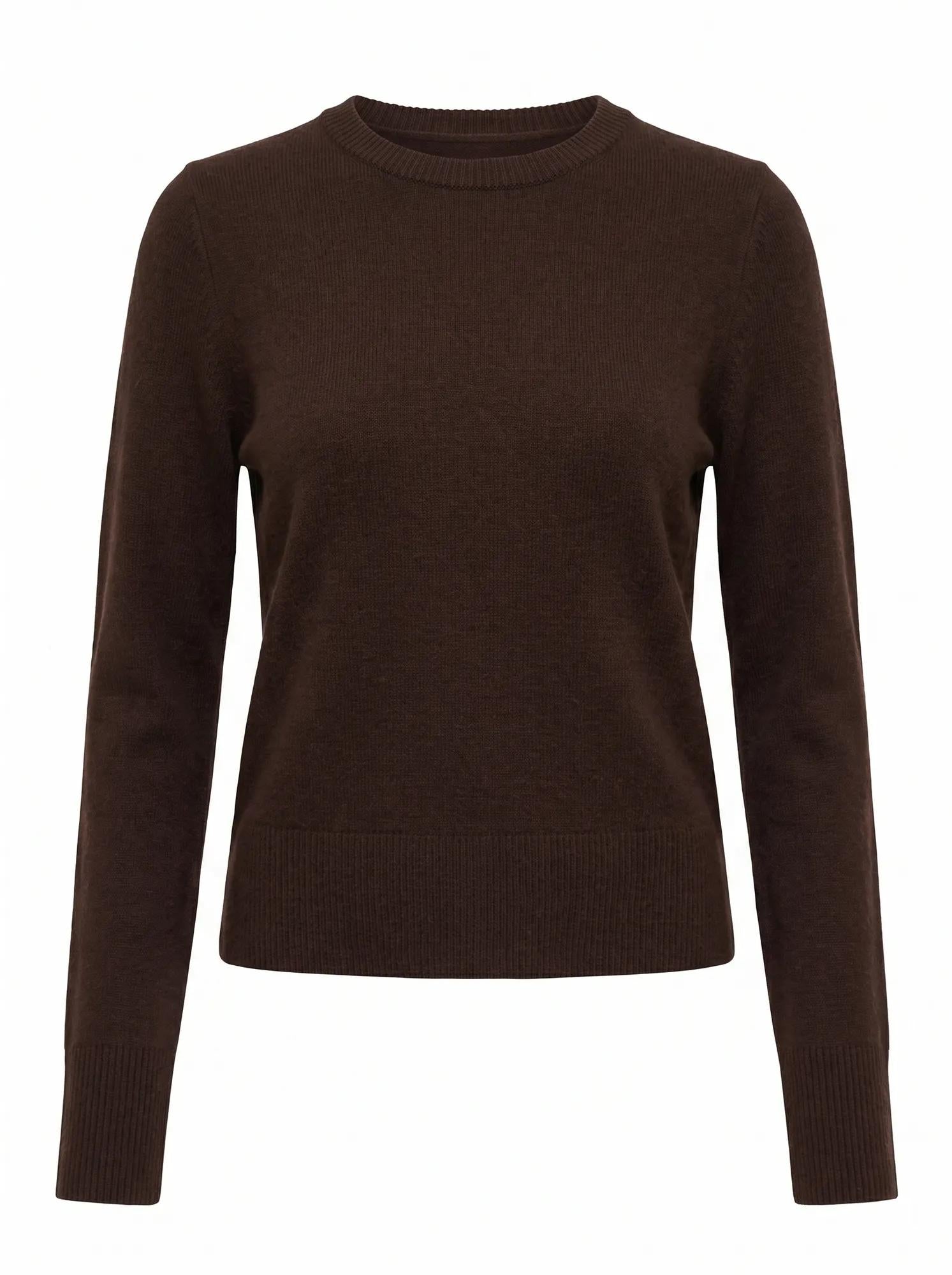 Kiara Merino Blend Sweater Chocolate_mannequin
