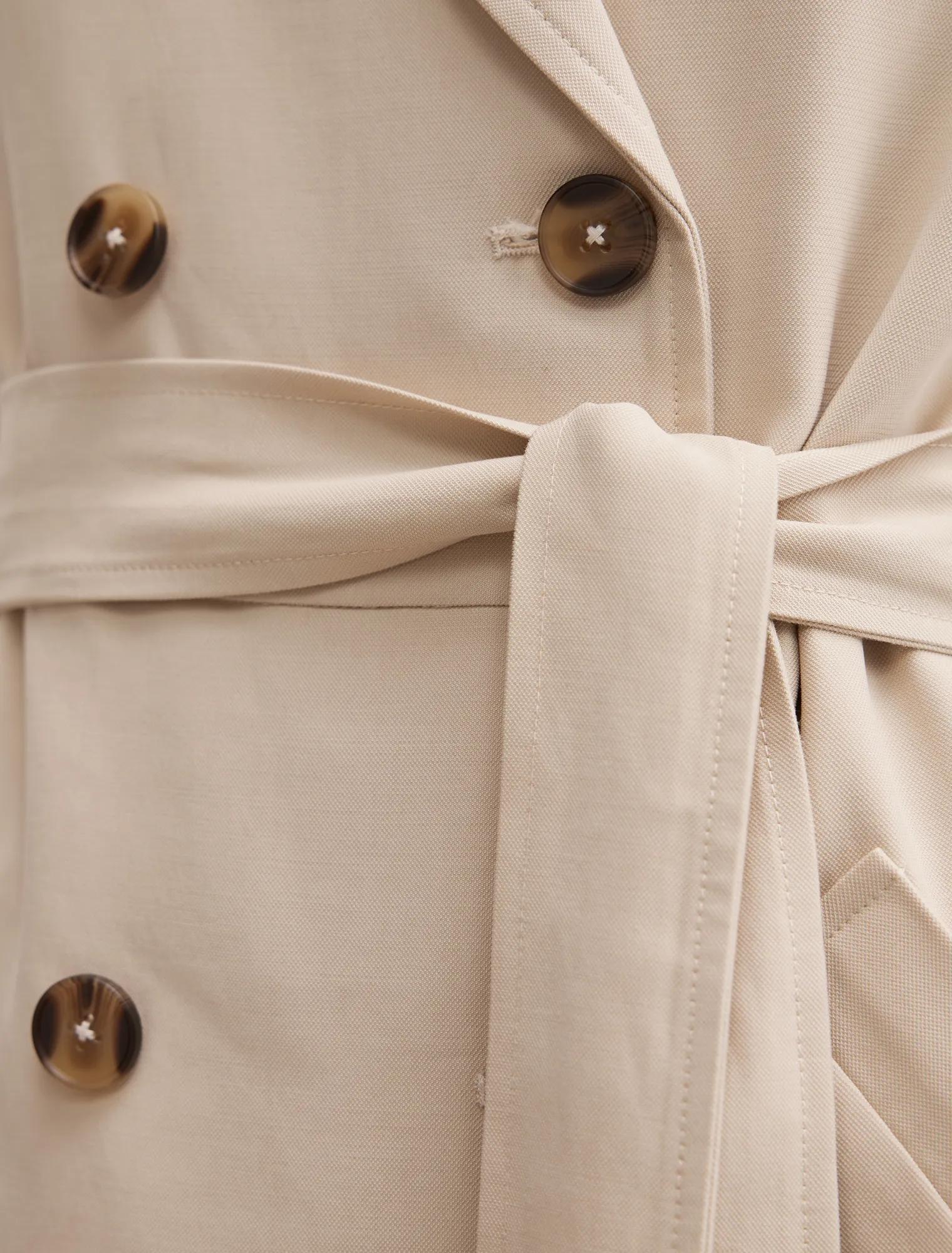 Elsa Sleeveless Trench Midi Dress Neutral Stone