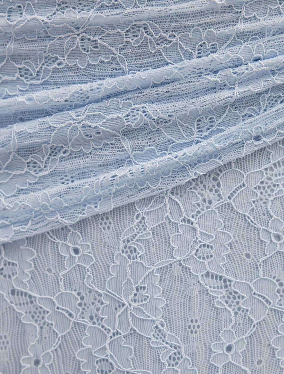 Khai Lace Asymm Skirt Soft Blue Co-ord