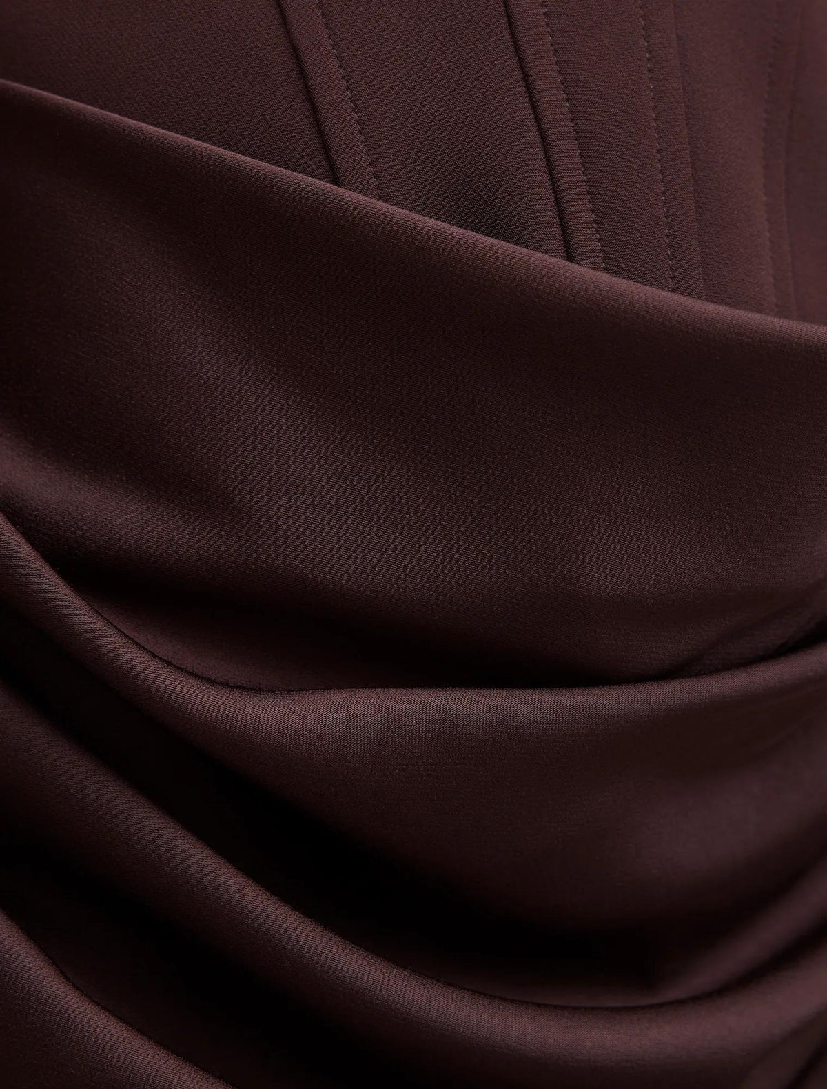 Isra Petite Drape Strapless Mini Dark Chocolate