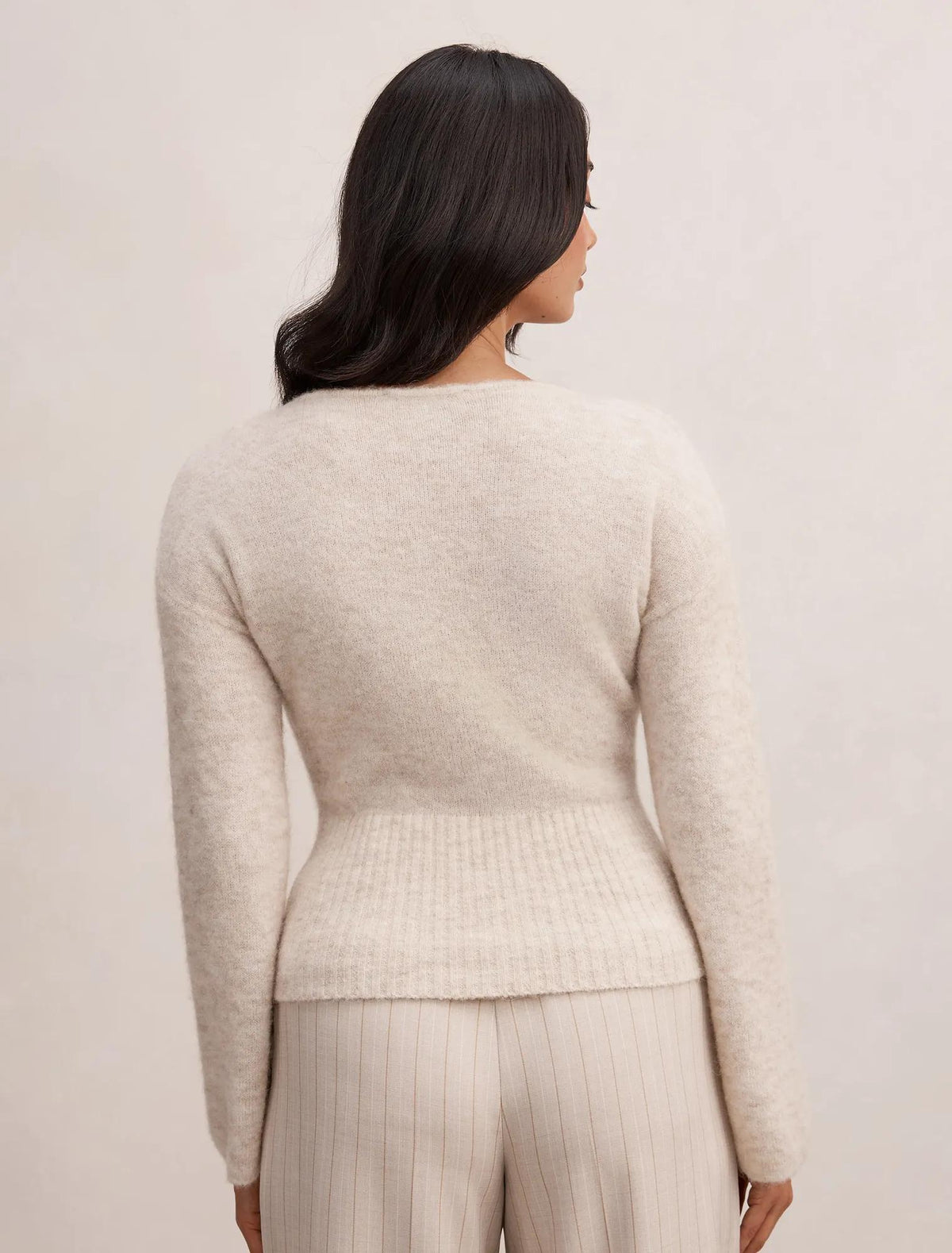 Matilda Ballet Neck Sweater Neutral Oatmeal