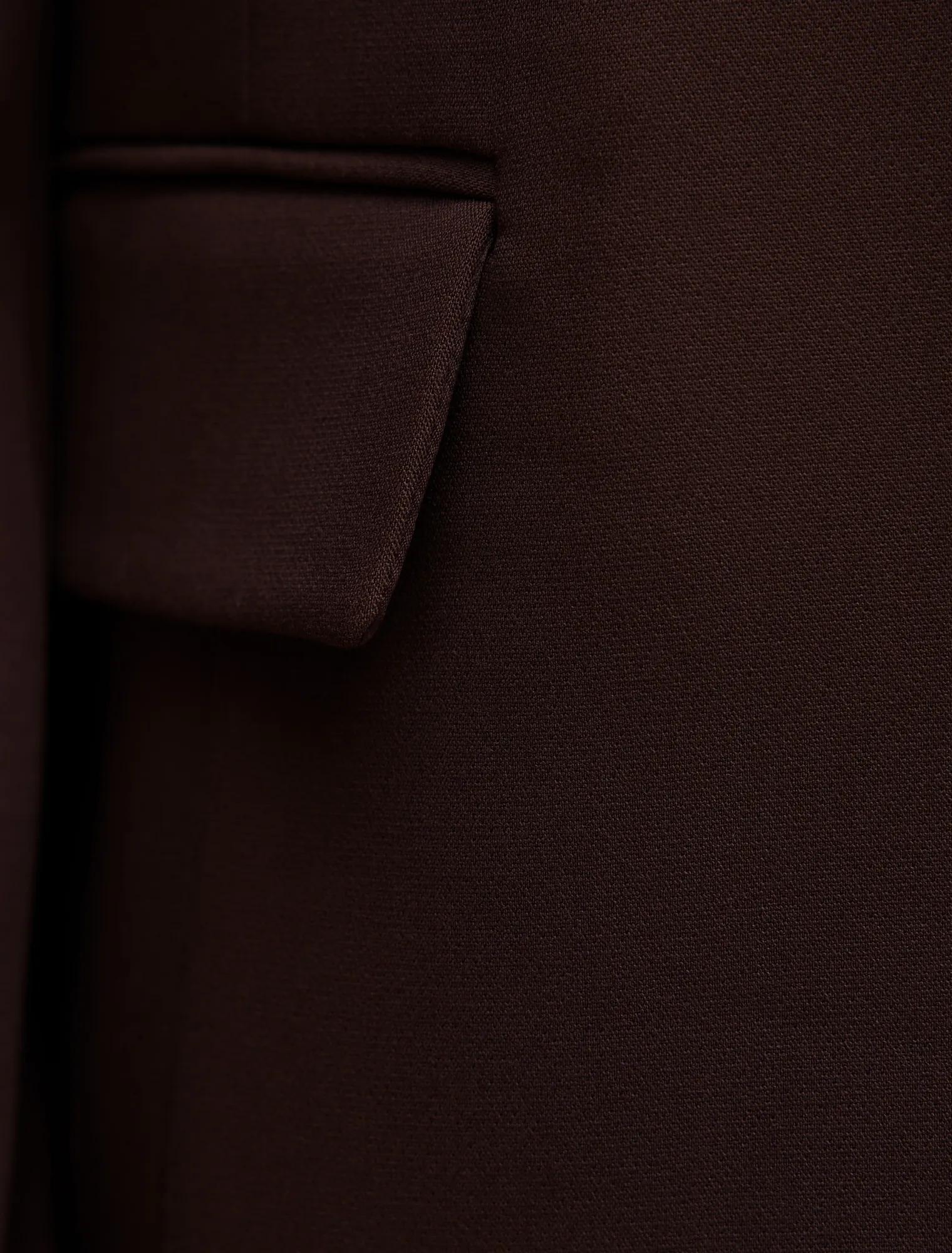 Lee Nipped Waist Blazer Chocolate Brown Suit