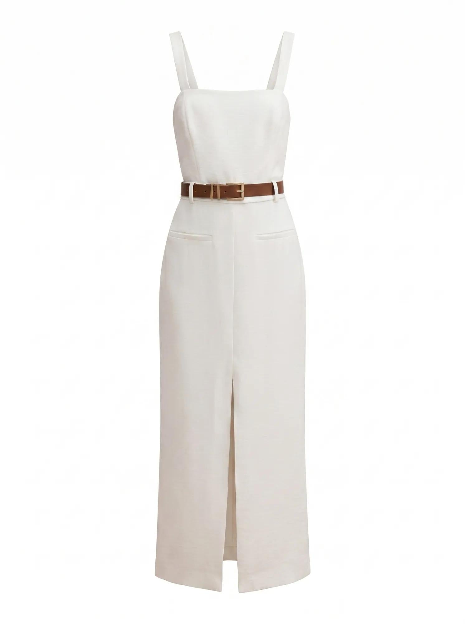 Sara Petite Tailored Column Midi Porcelain_mannequin
