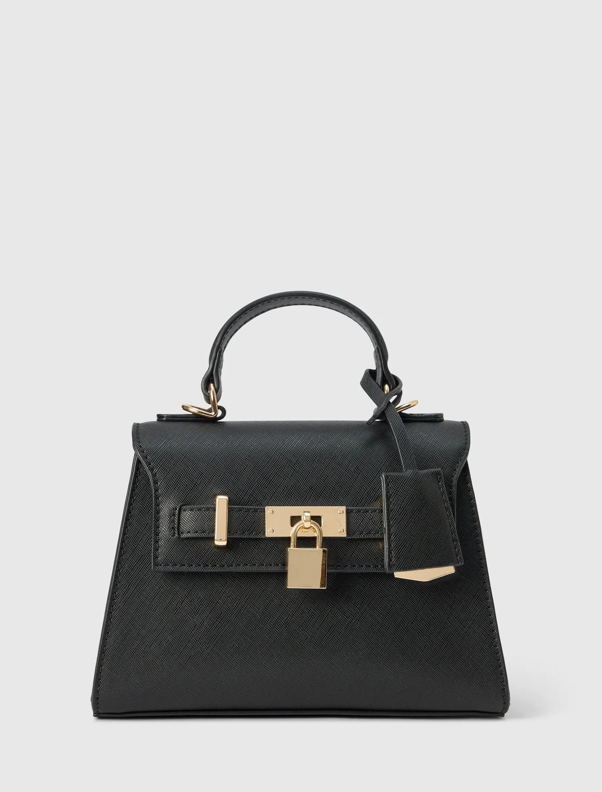 Laura Lock Top Handle Bag Black_mannequin