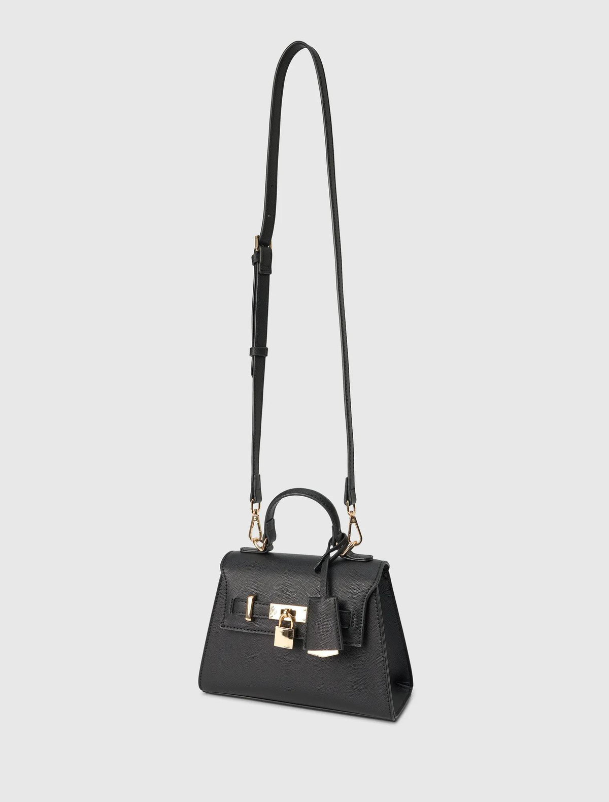 Laura Lock Top Handle Bag Black_mannequin