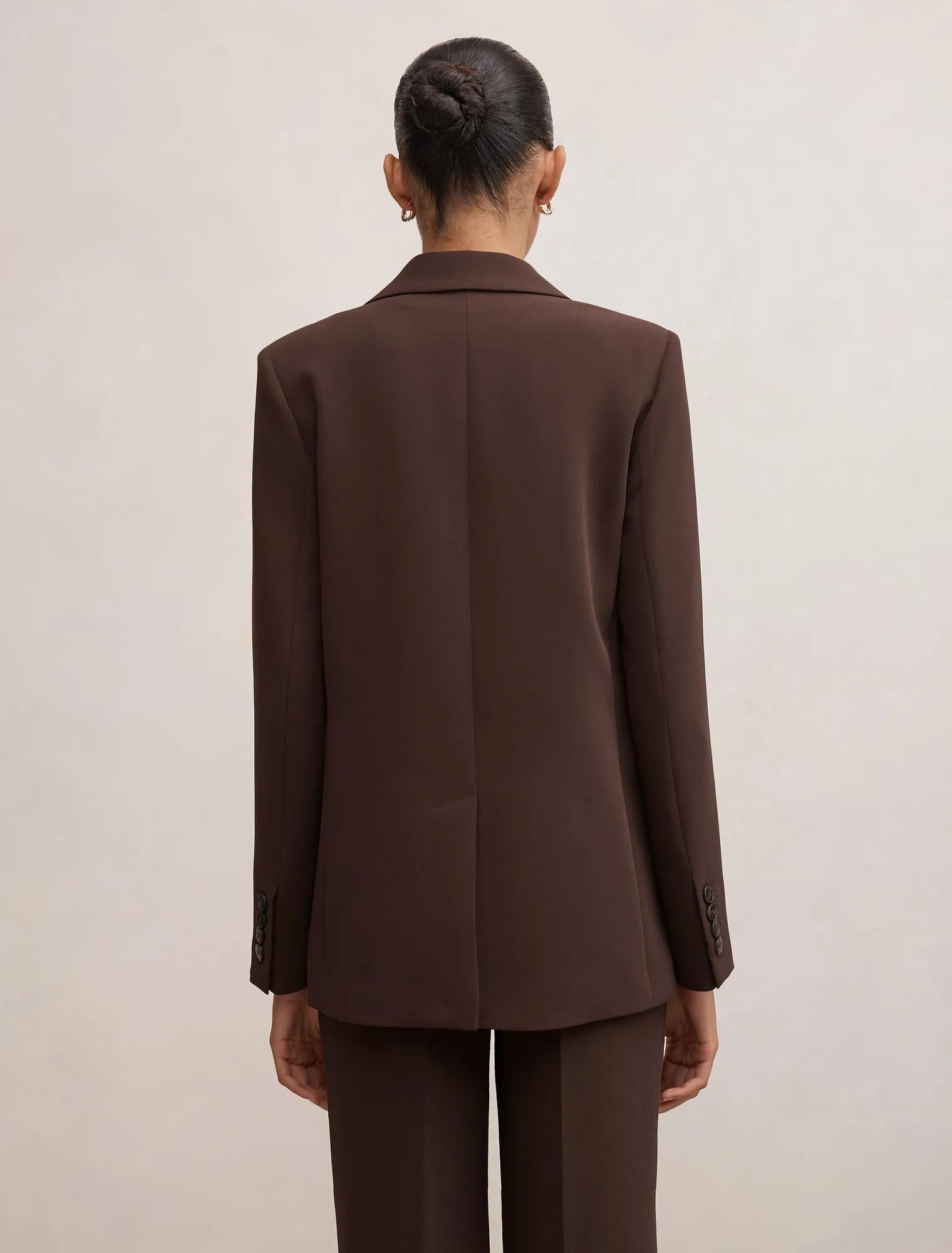 Demi Single Breasted Blazer Chocolate Mousse