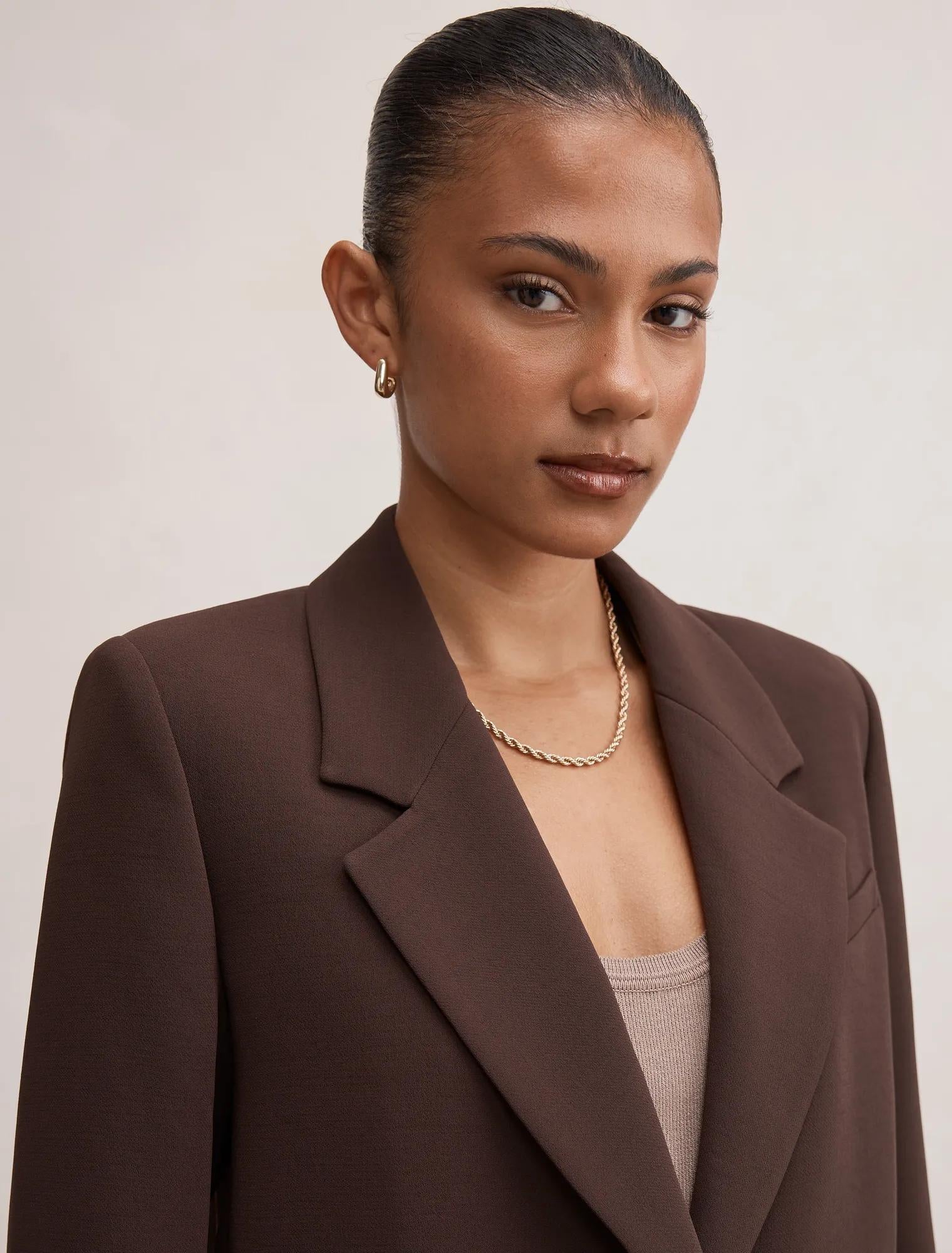 Demi Single Breasted Blazer Chocolate Mousse