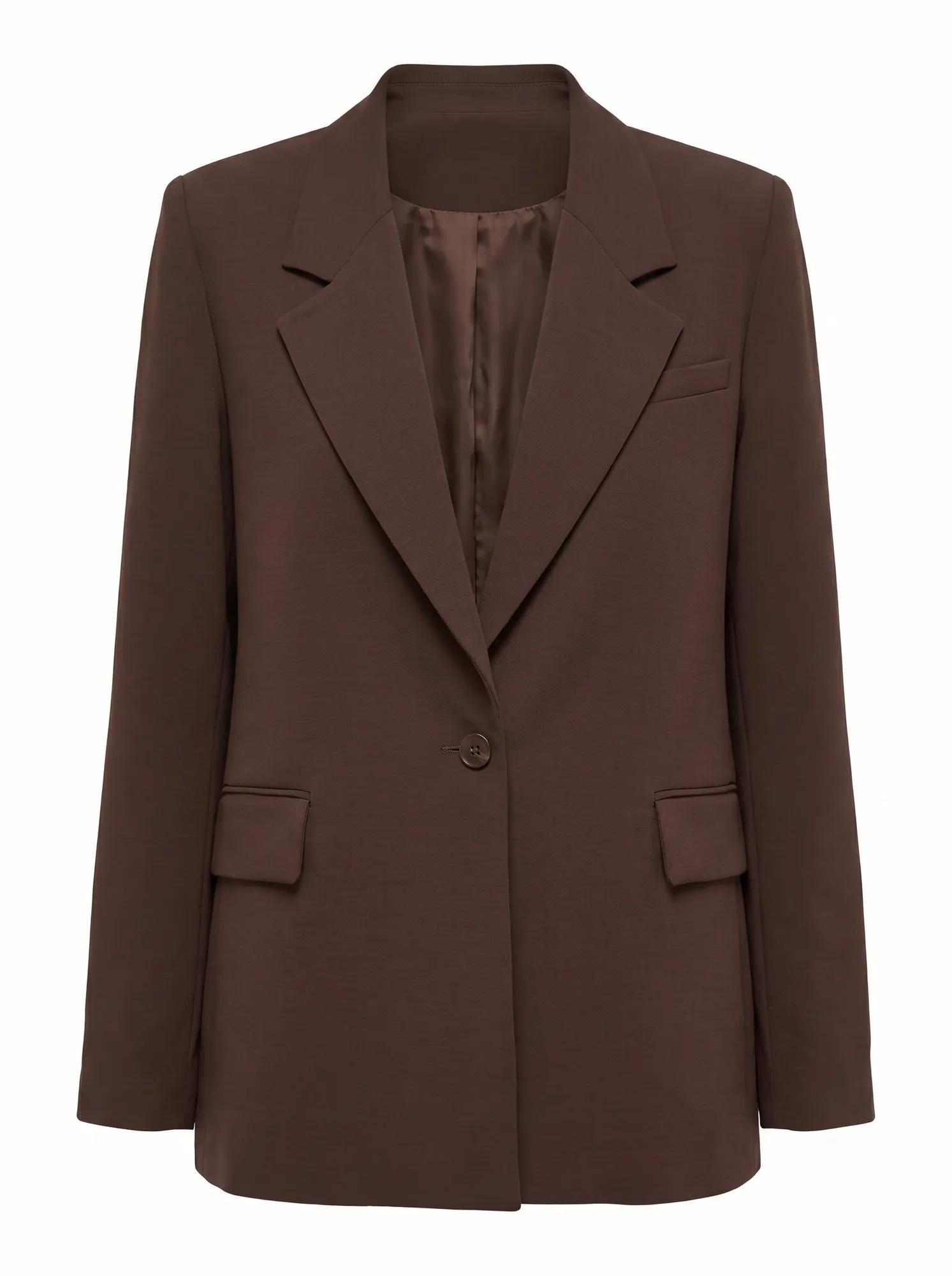 Demi Single Breasted Blazer Chocolate Mousse_mannequin