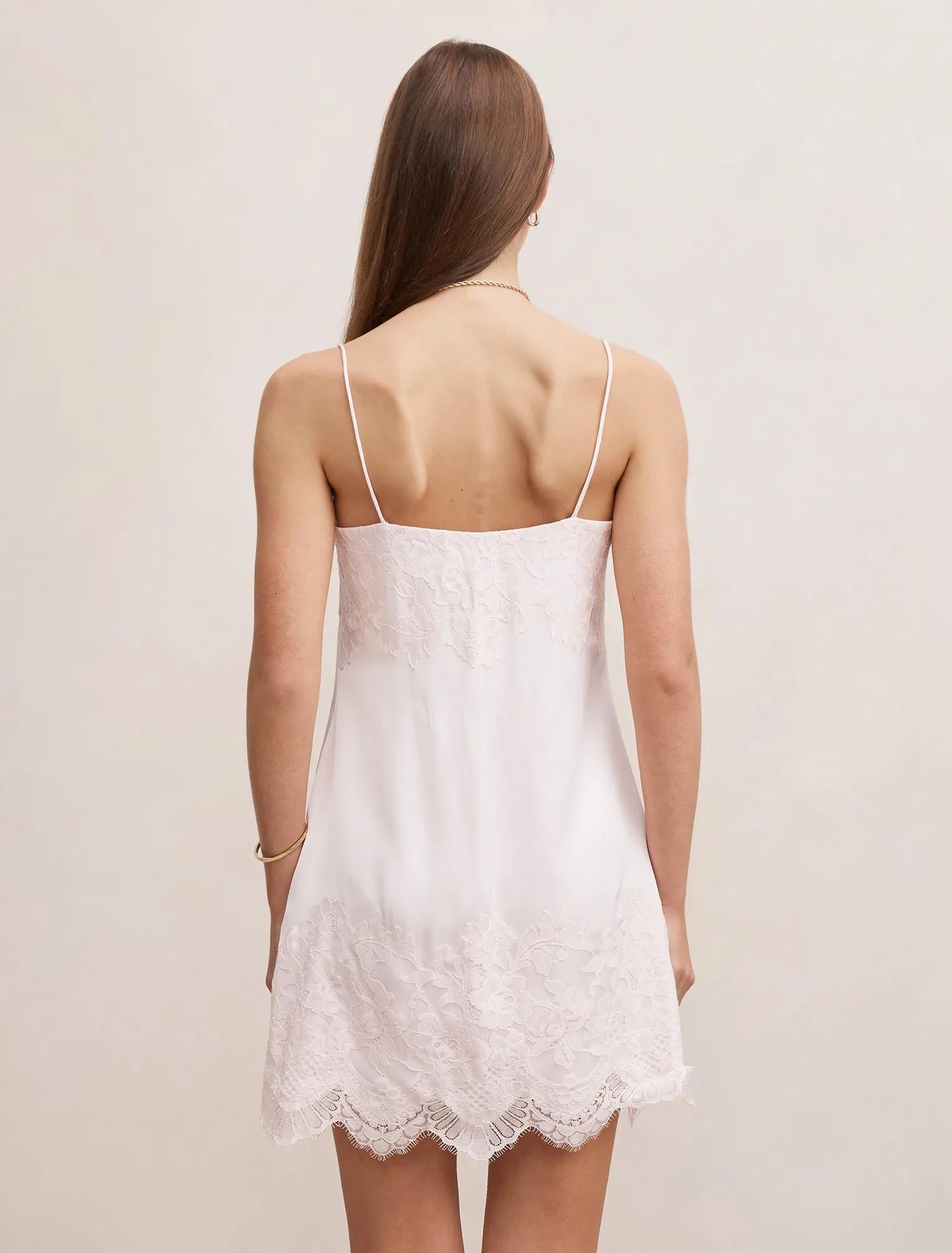 Haven Lace Trim Mini Dress Pink Whisper