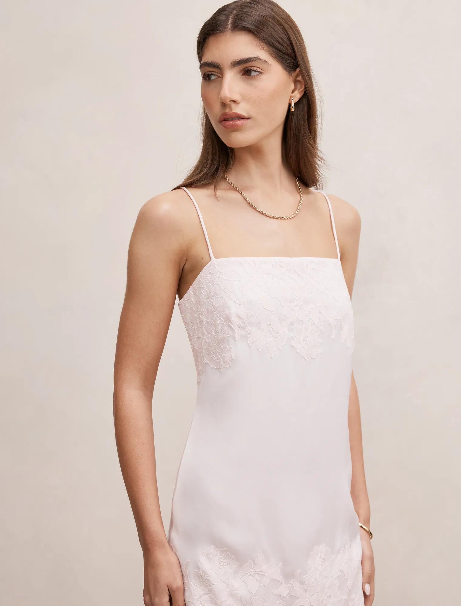 Haven Lace Trim Mini Dress Pink Whisper