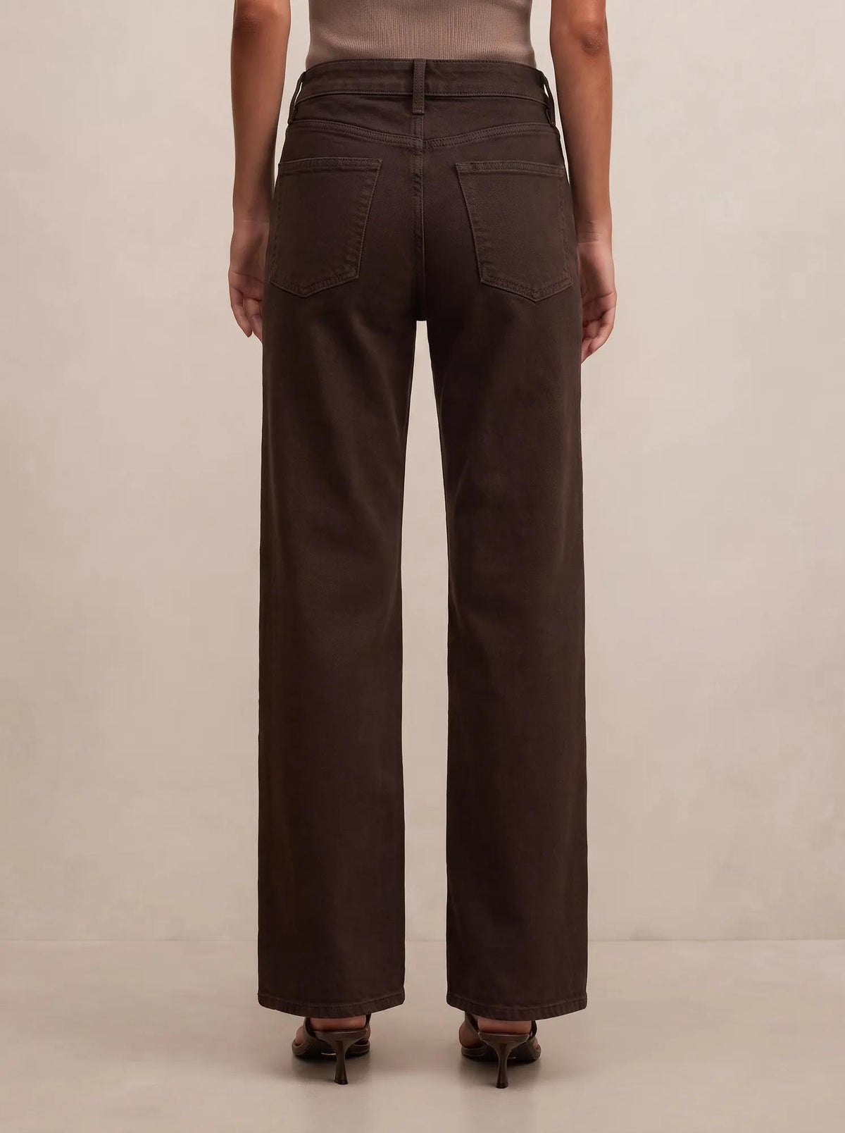 Nicki Mid Rise Straight Jeans Chocolate