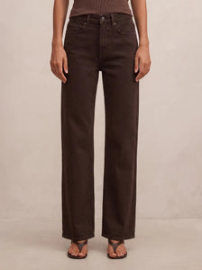 Nicki Mid Rise Straight Jeans Chocolate