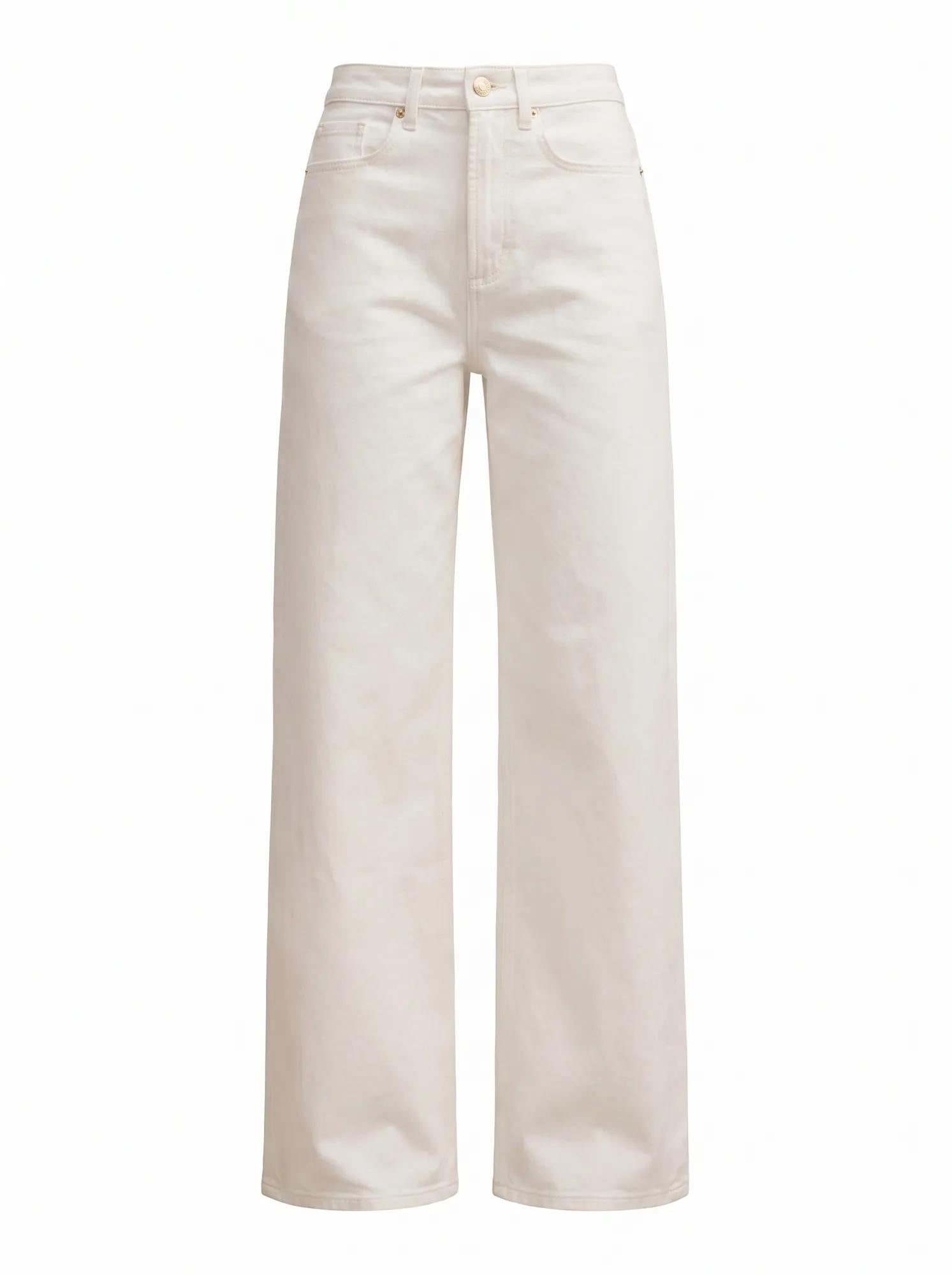 Nicki Mid Rise Straight Jean Off White