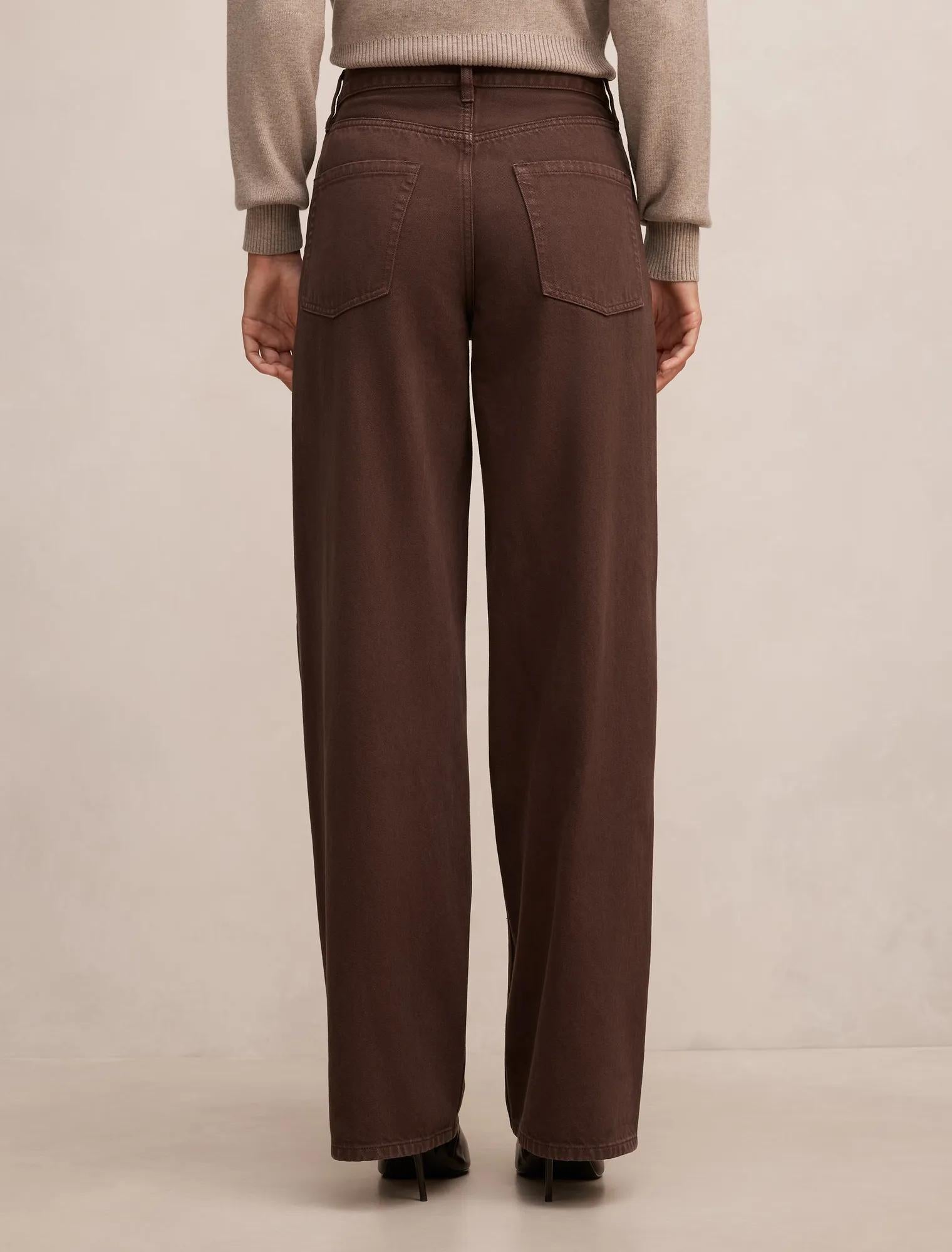 Gia High Rise Wide Leg Jean Chocolate