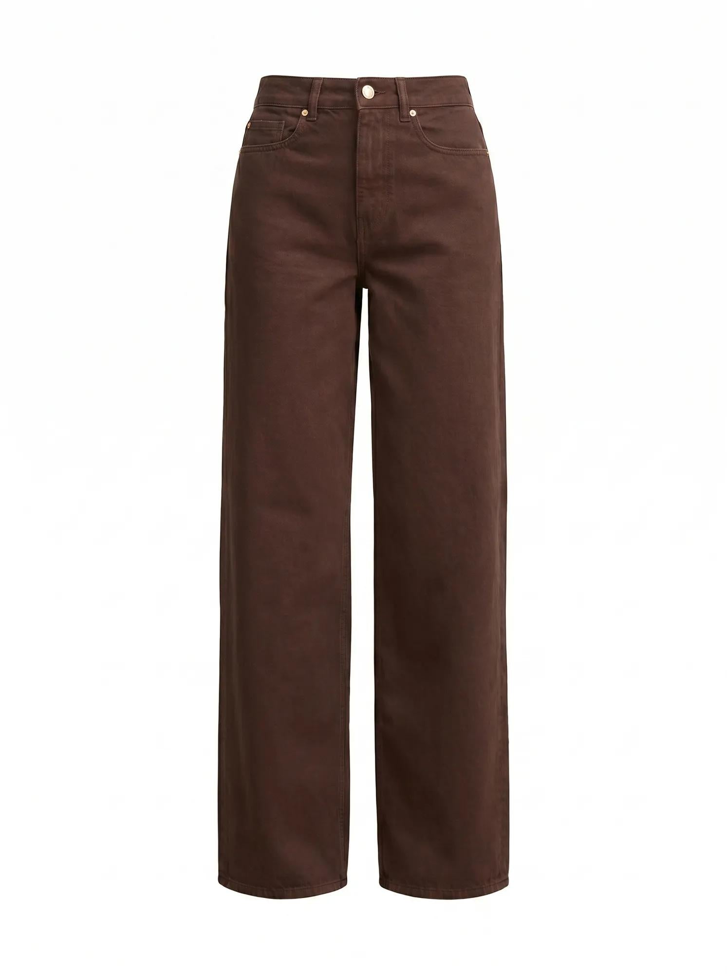 Gia High Rise Wide Leg Jean Chocolate_mannequin