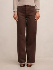 Gia High Rise Wide Leg Jean Chocolate