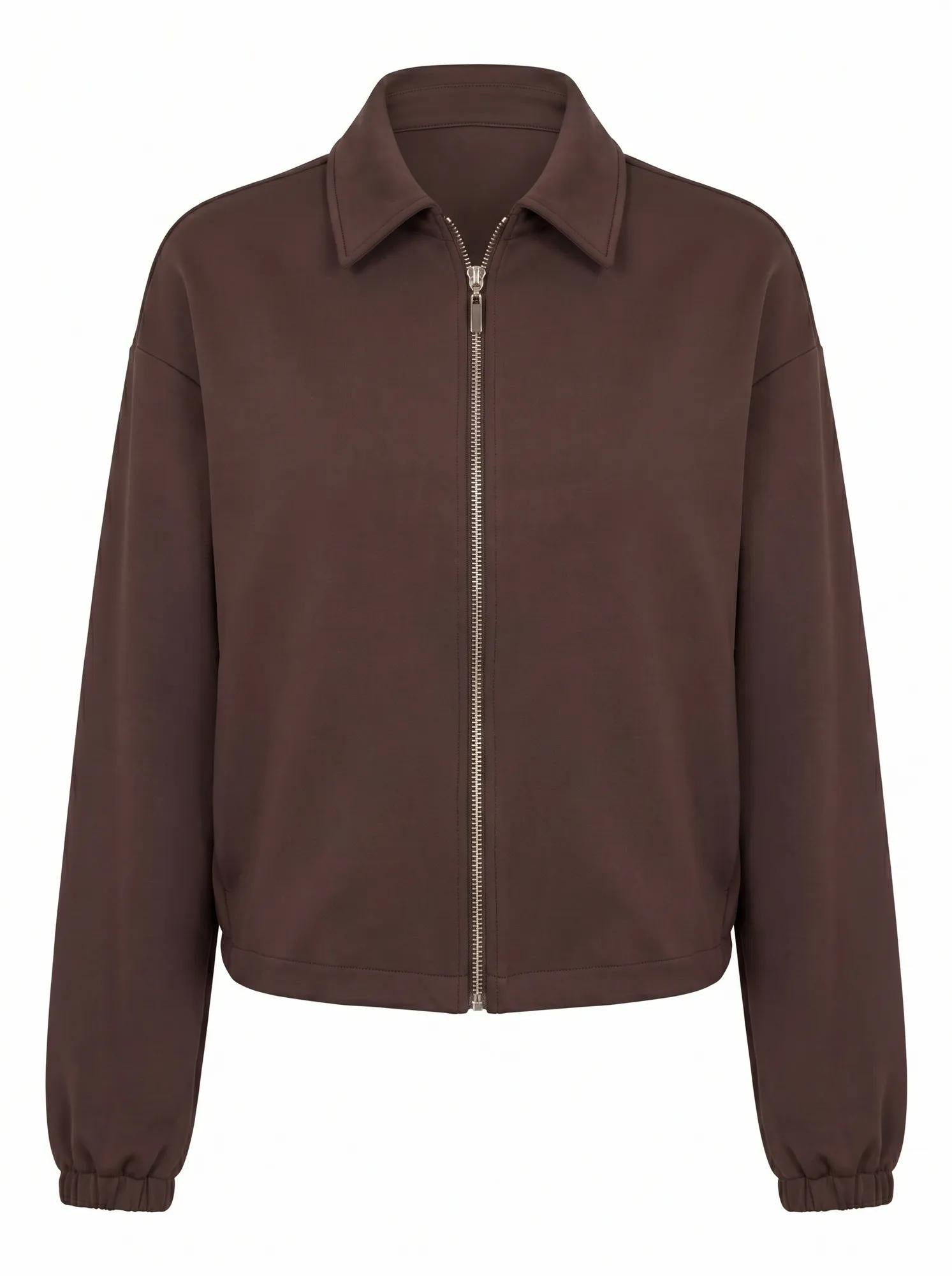 Willow Drawcord Jacket Chocolate Freckle_mannequin