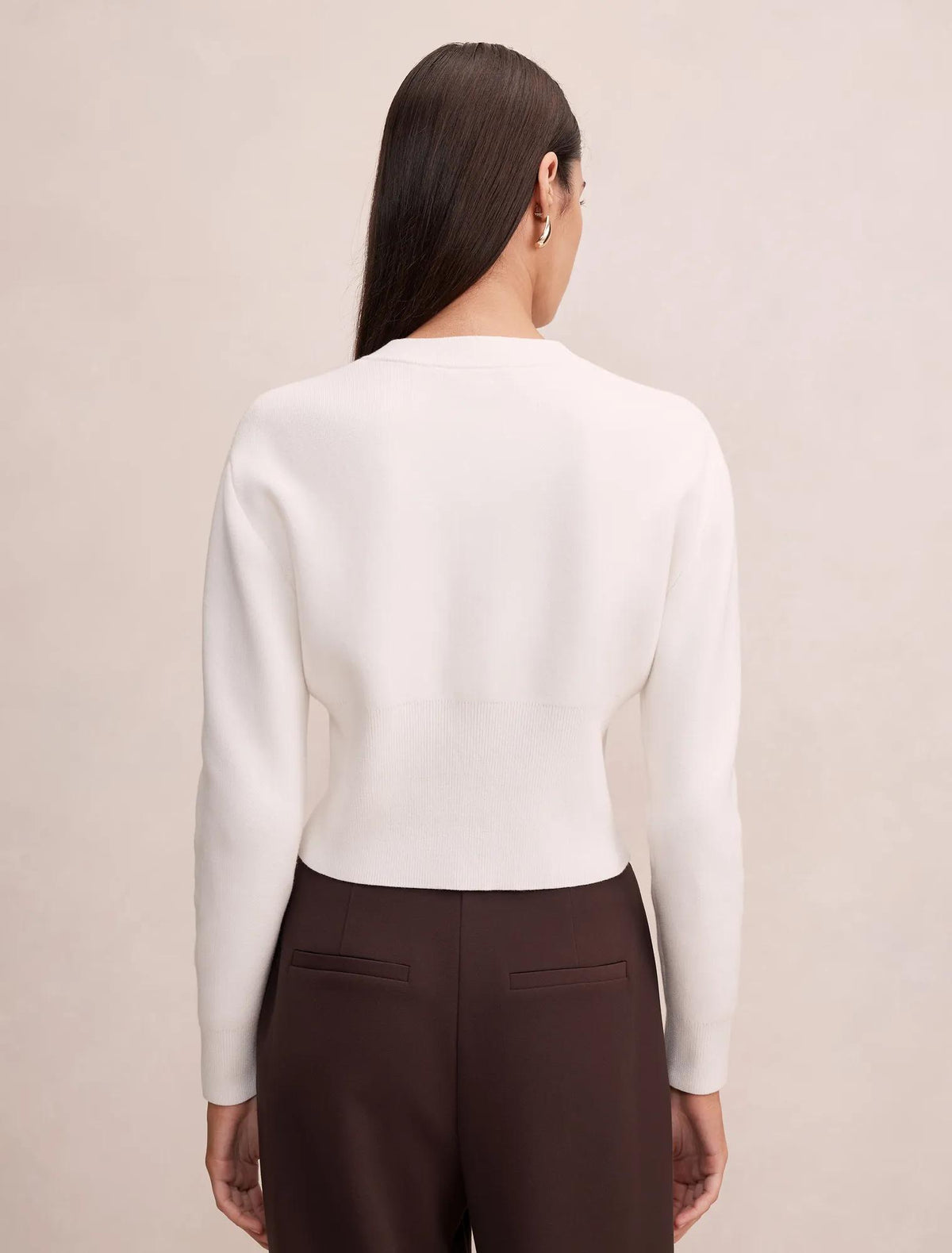 Kaia Deep Hem Cardigan Cream