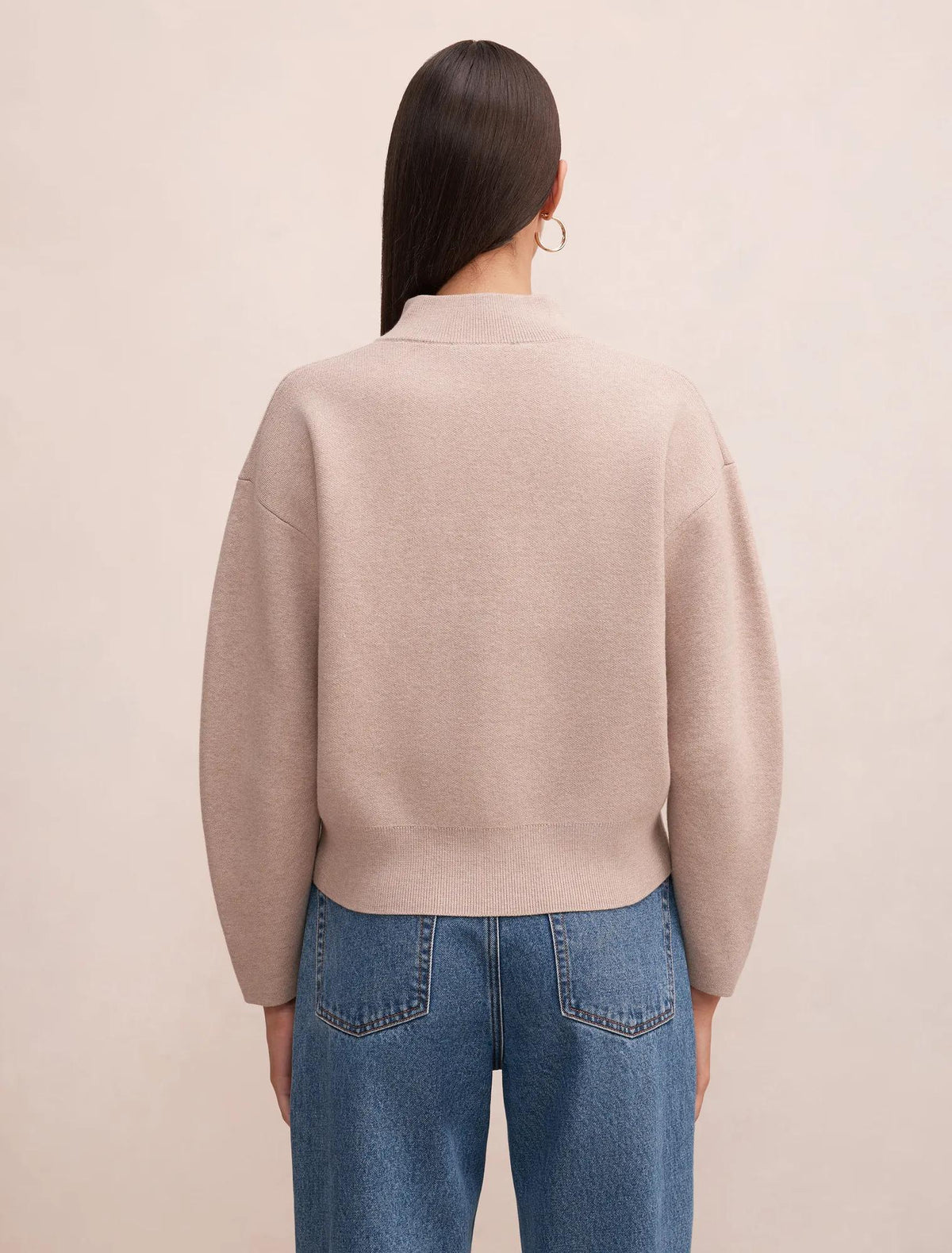 Hayley Quarter Zip Sweater Neutral Sand