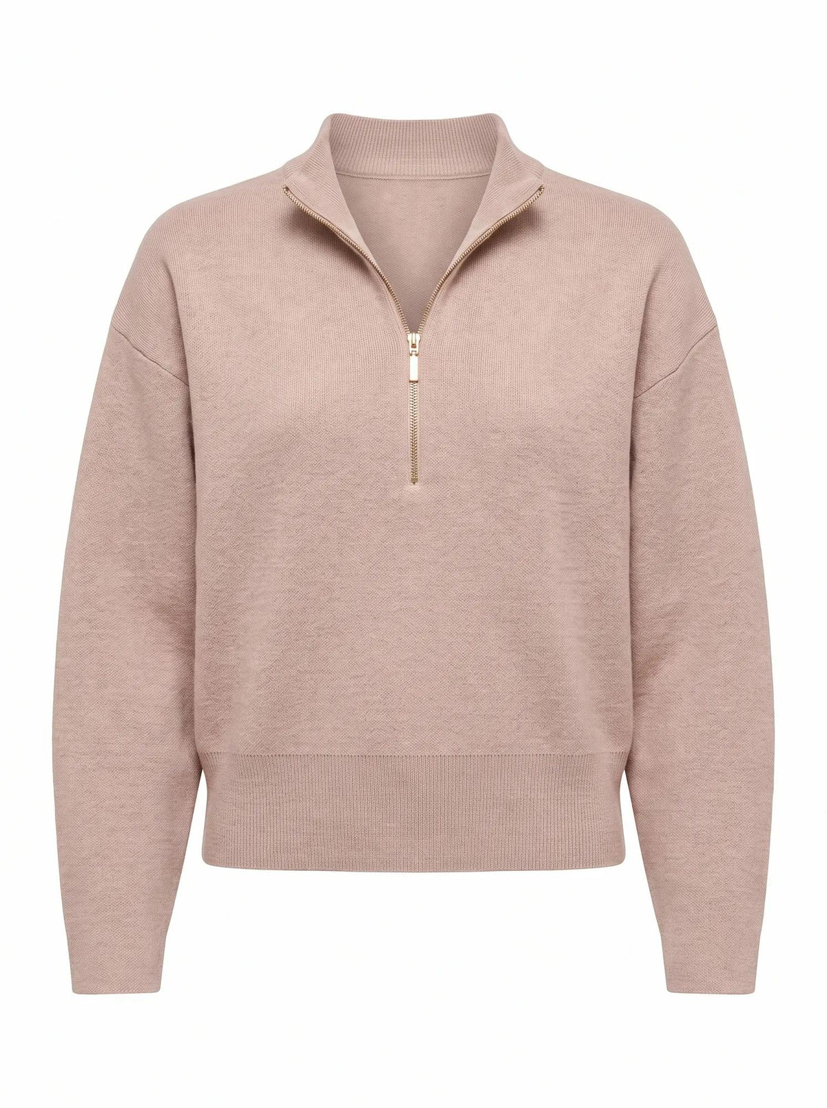 Hayley Quarter Zip Sweater Neutral Sand_mannequin