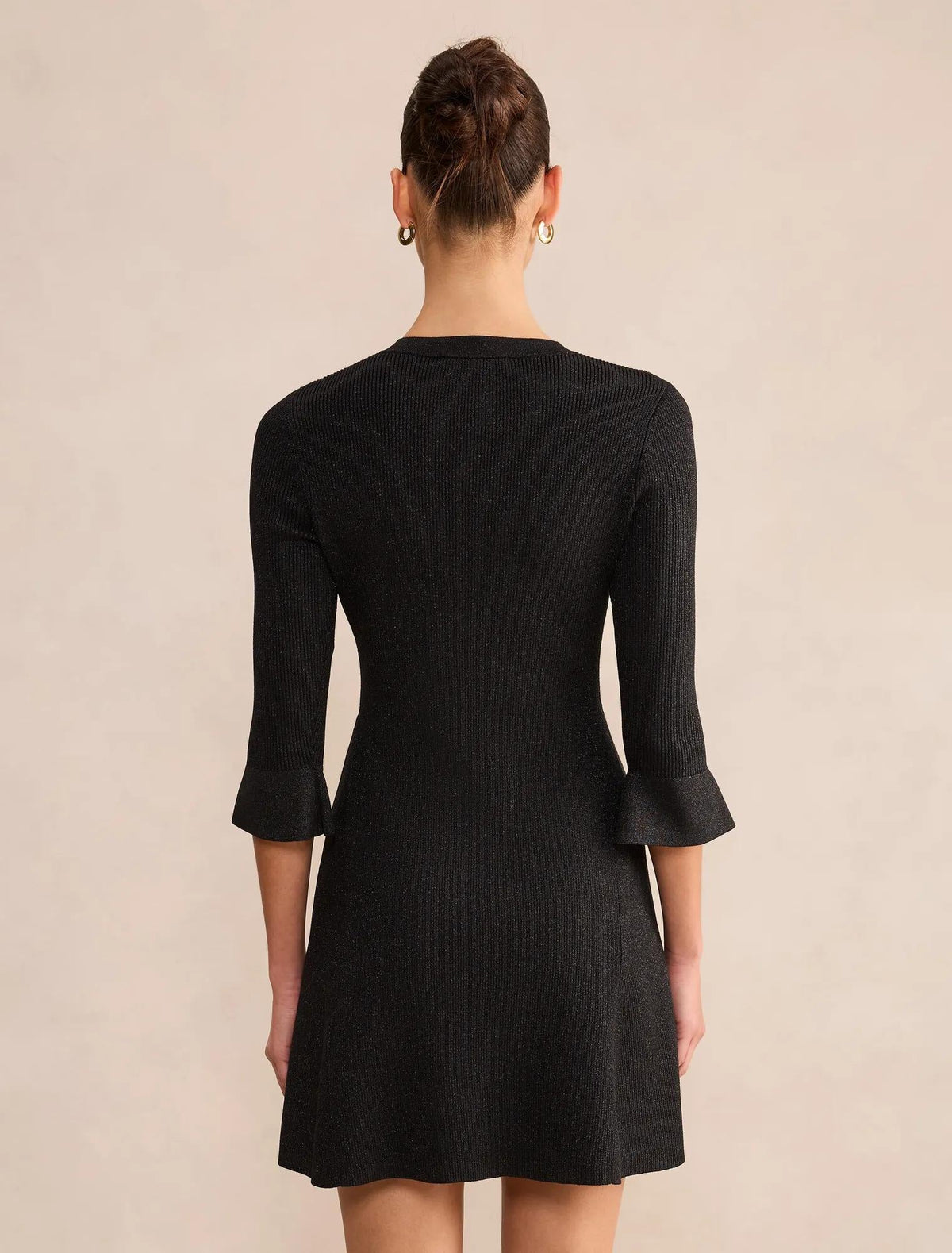 Emelia Lurex Knit Mini Dress Black