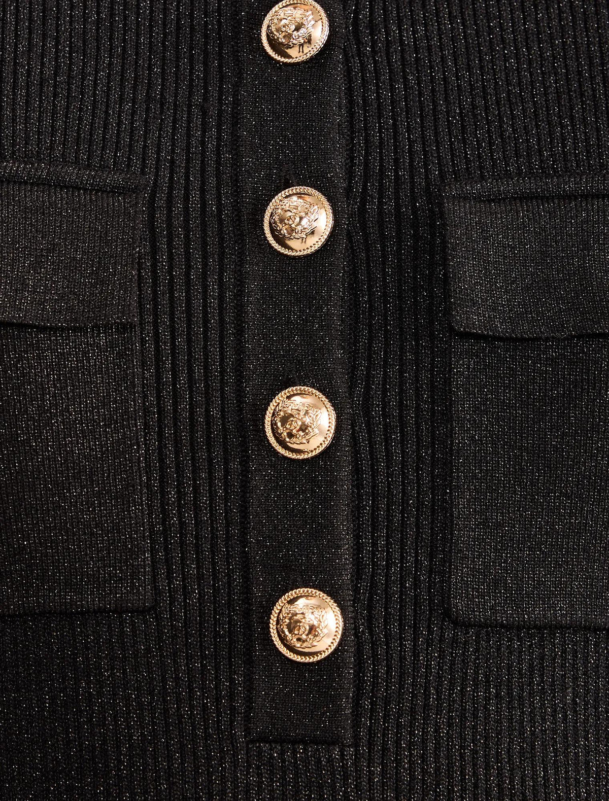 Emelia Lurex Knit Mini Dress Black
