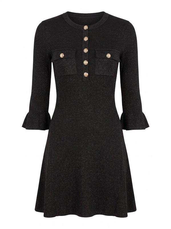 Emelia Lurex Knit Mini Dress Black_mannequin