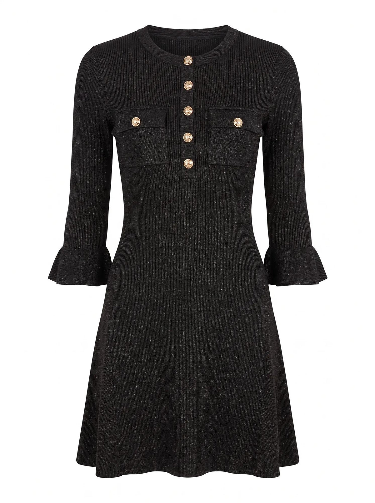 Emelia Lurex Knit Mini Dress Black_mannequin