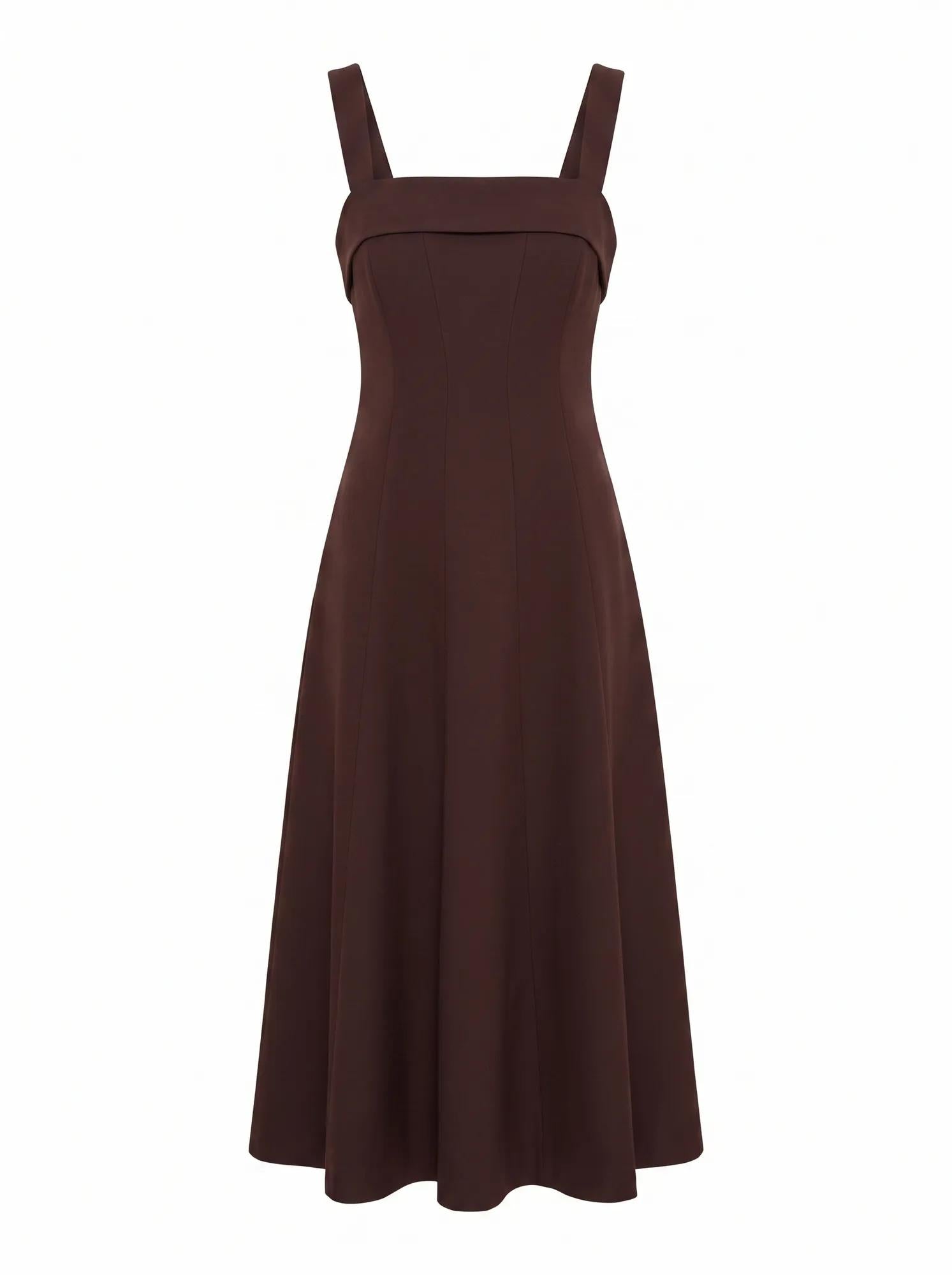 Harriet Low Back Bow Midi Deep Plum_mannequin