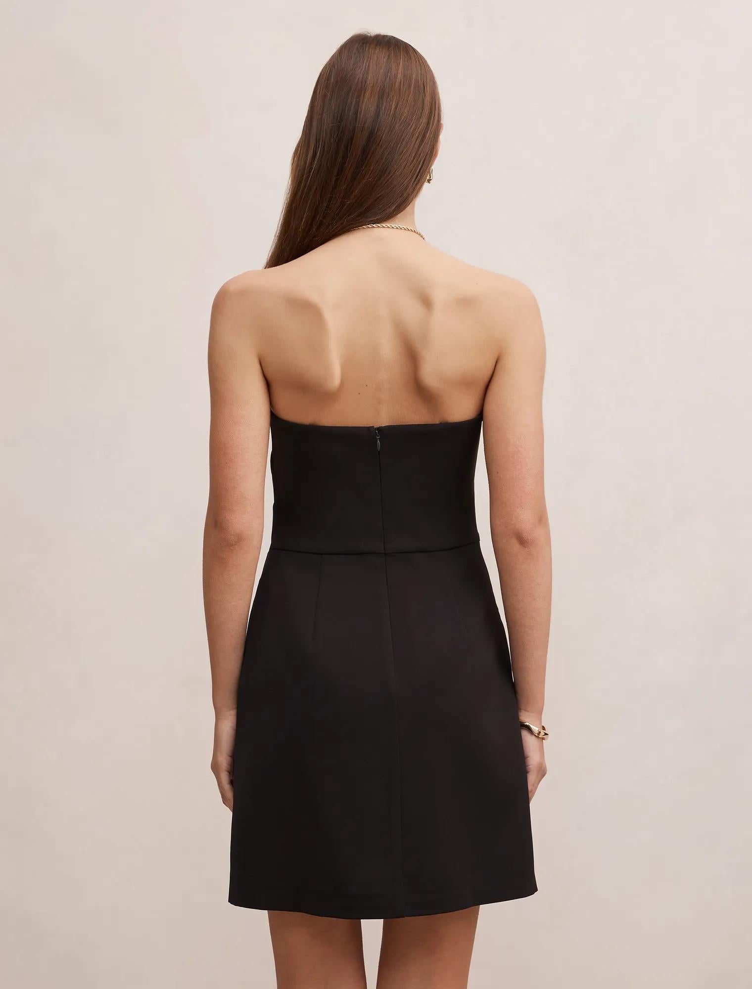 Rumi Draped Mini Dress Black