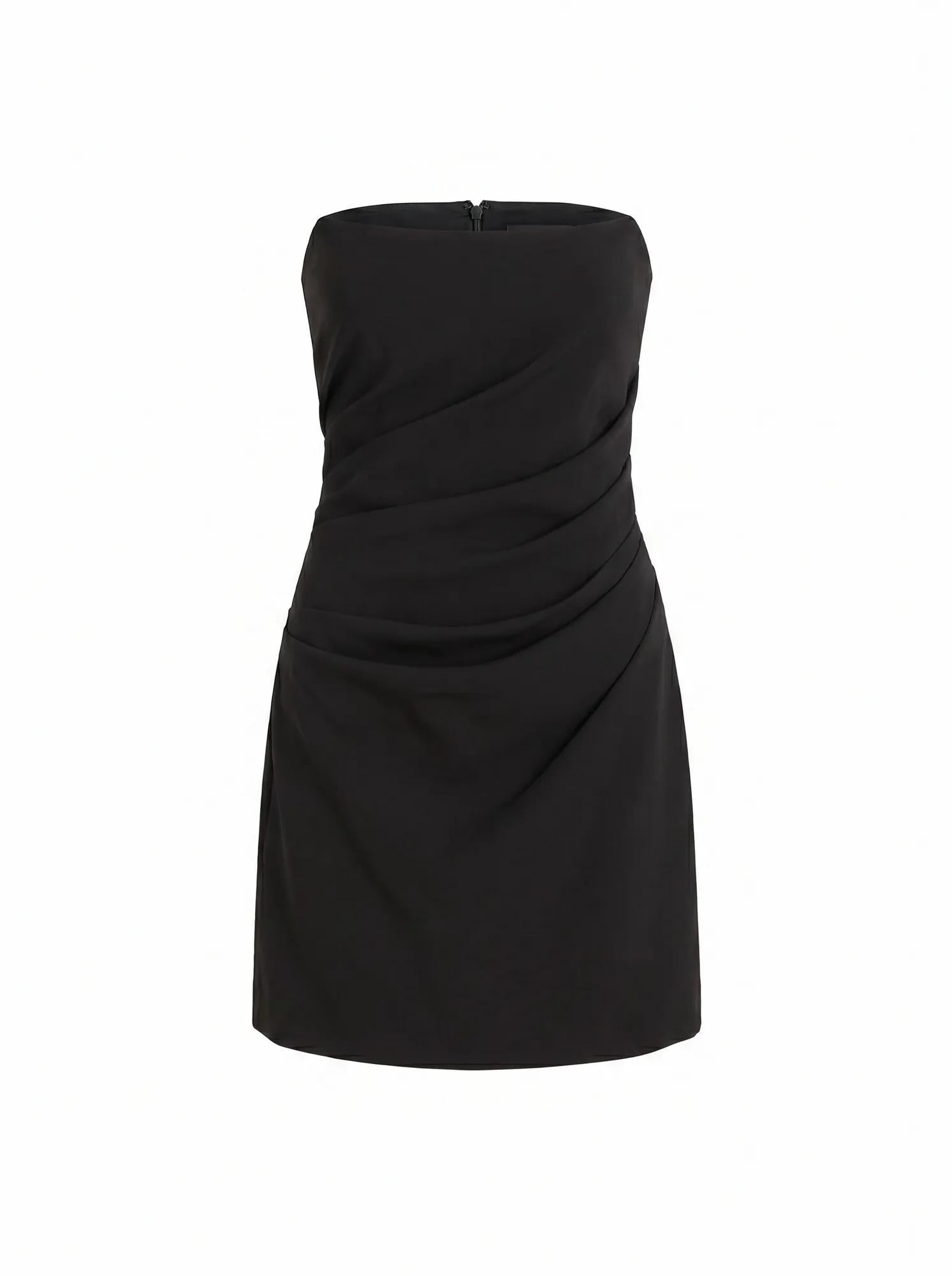 Rumi Draped Mini Dress Black