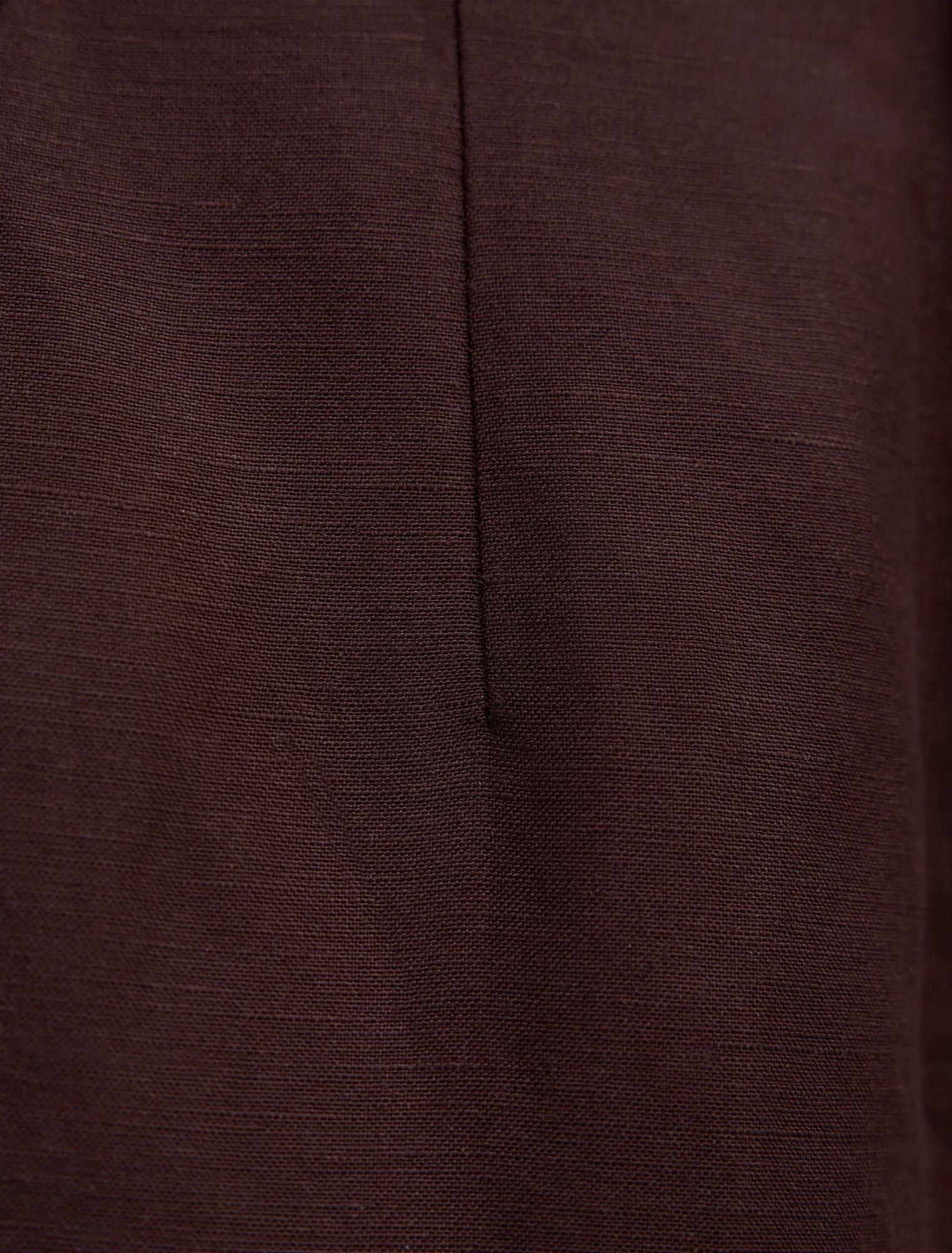 Matilda Petite Linen Blend Pant Chocolate Set
