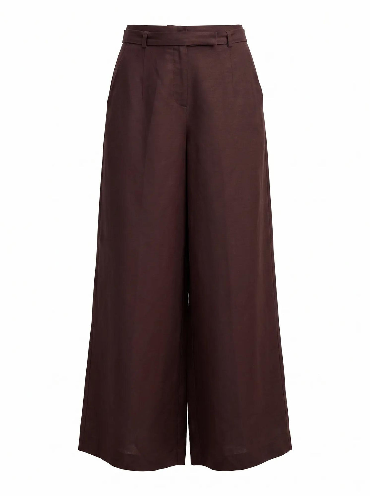 Matilda Petite Linen Blend Pant Chocolate Set_mannequin